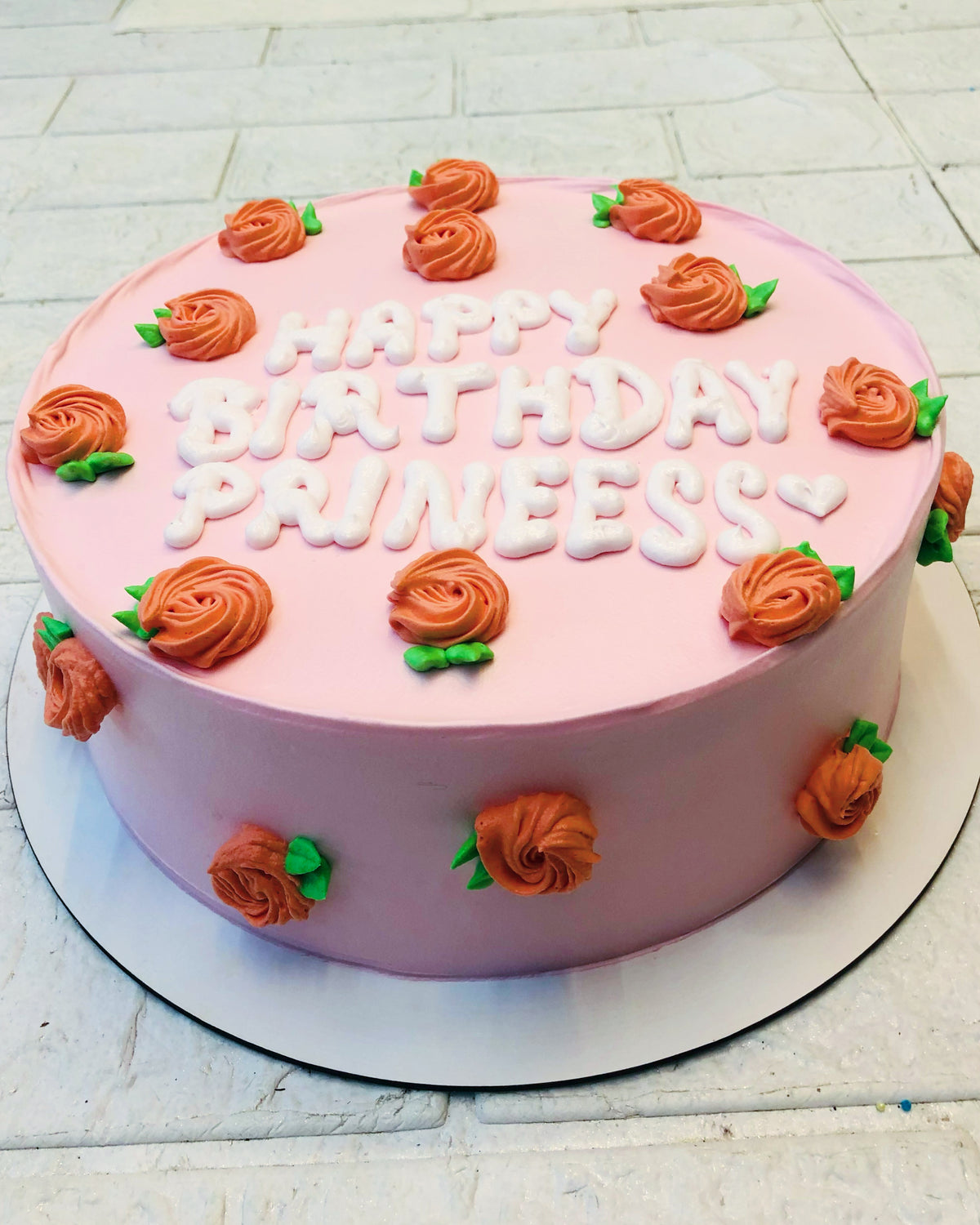 Red Florals Birthday Cake