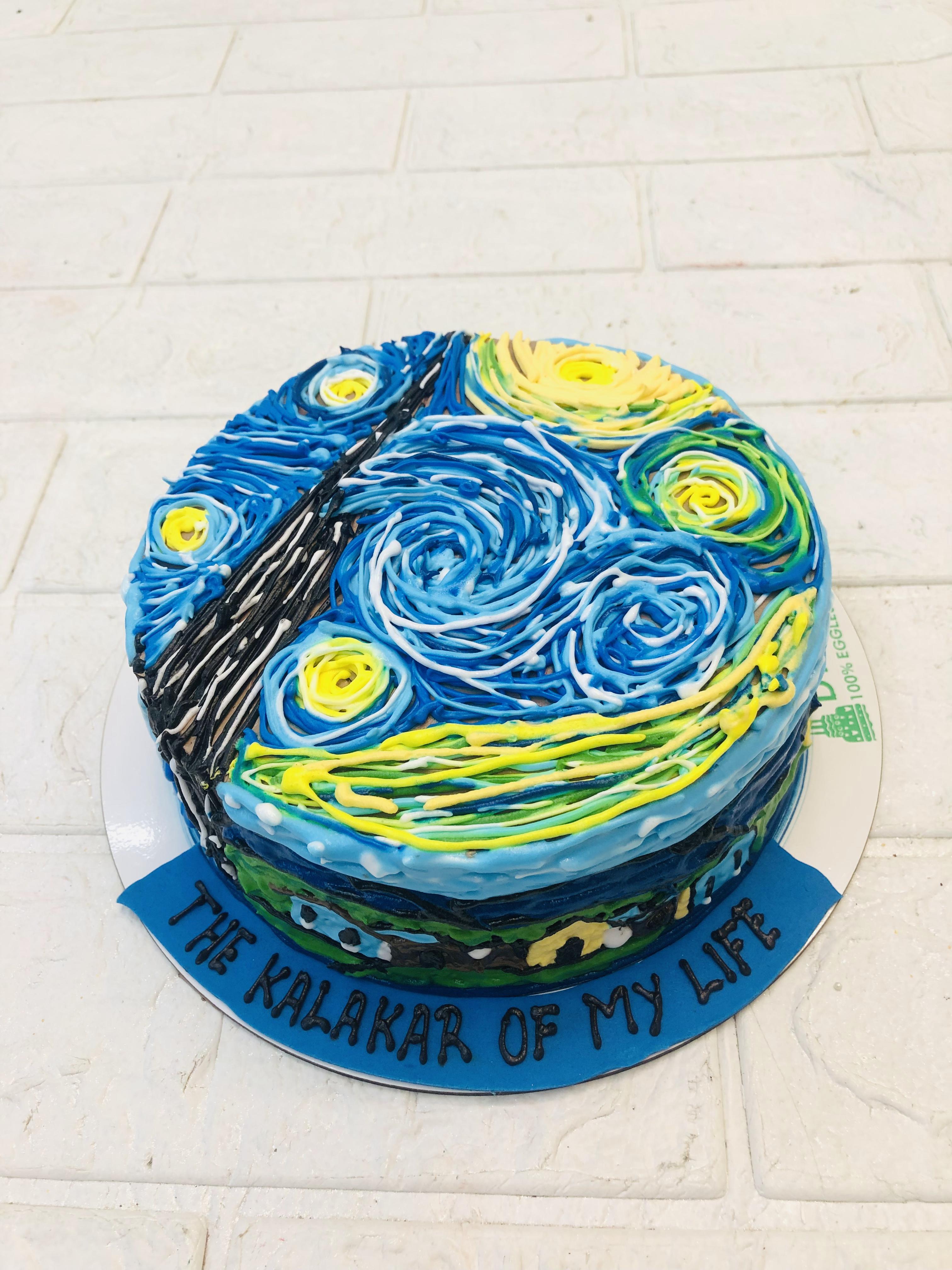 Starry Night Birthday Cake