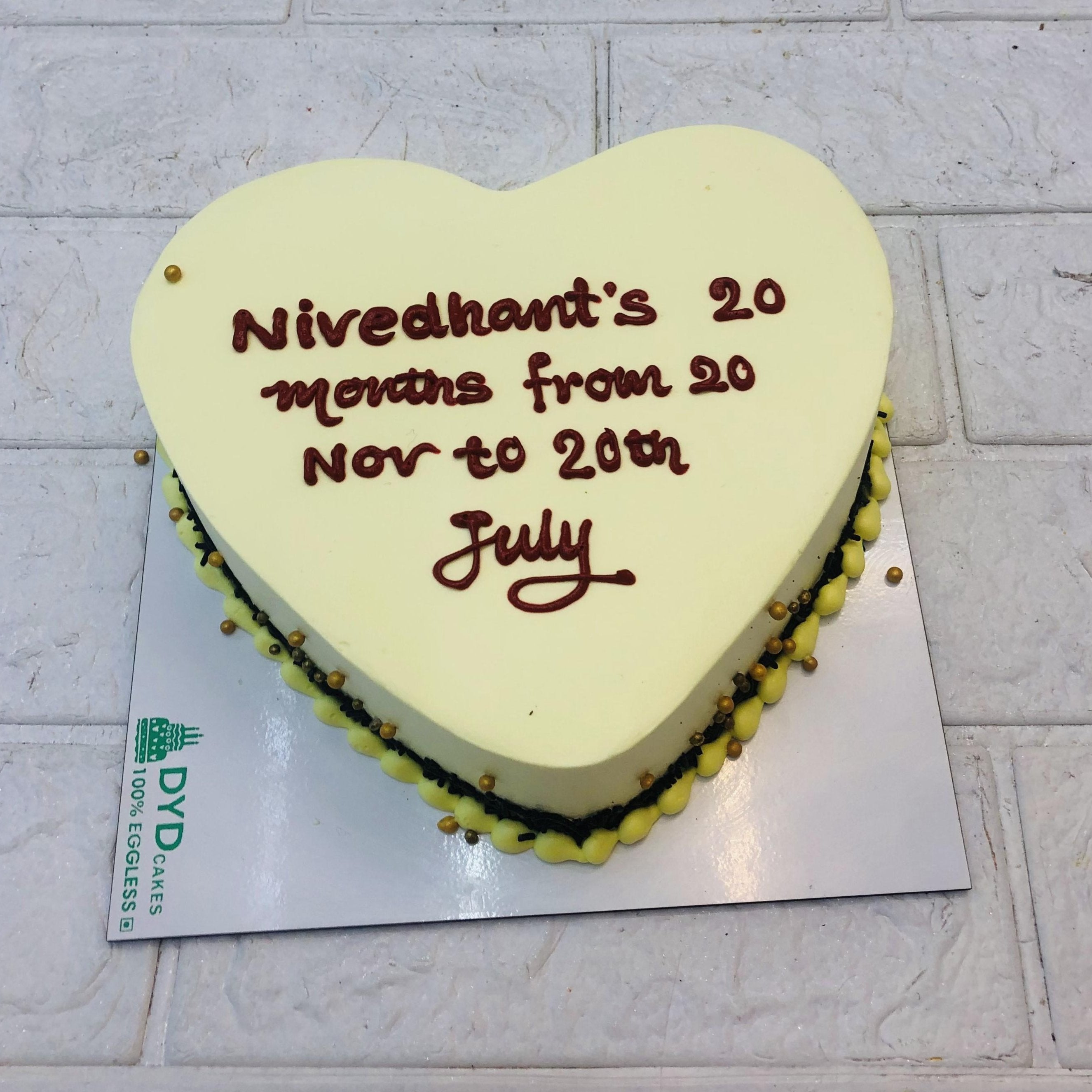 Creamy White Heart Cake for Birthday