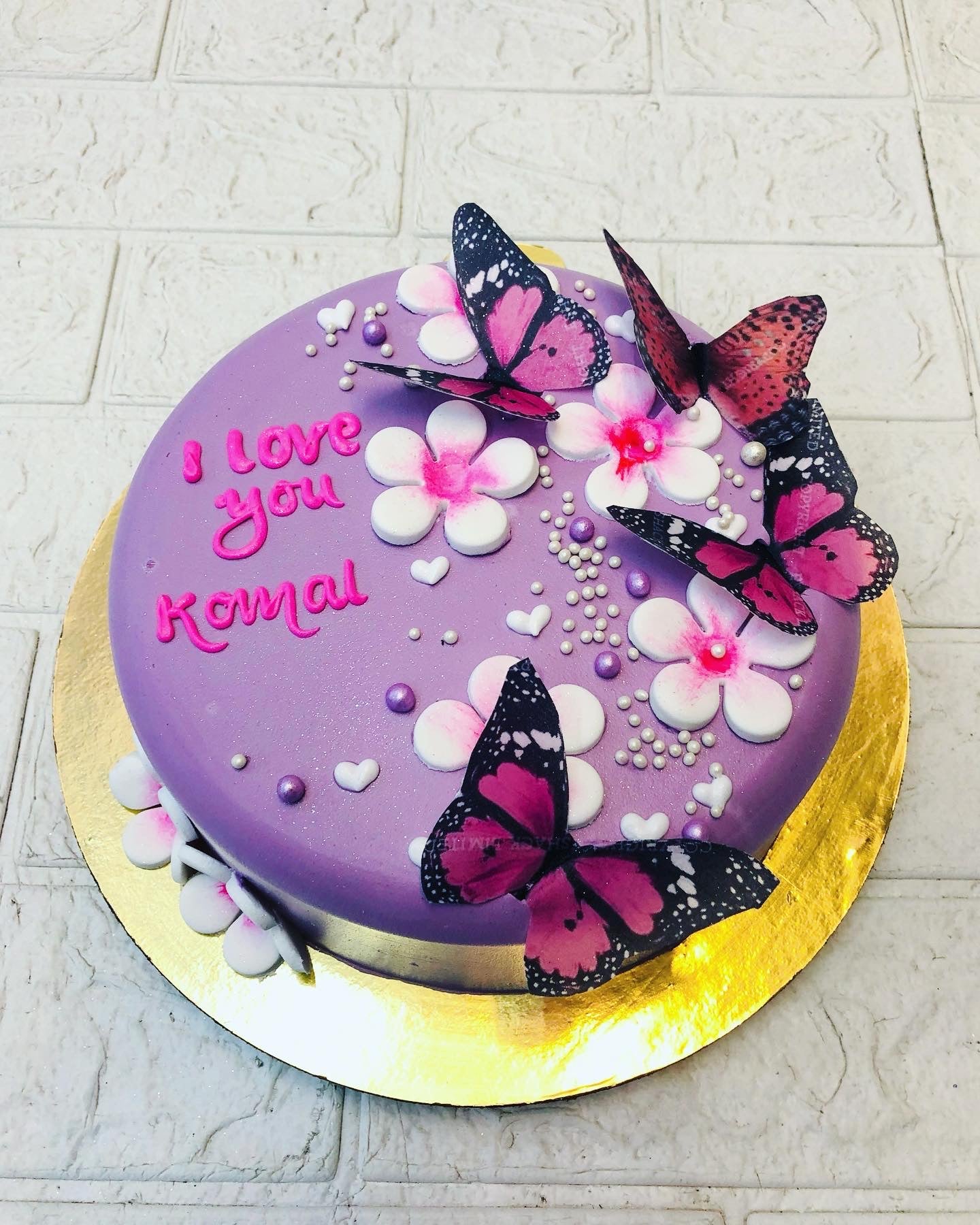 Aesthetic Butterflies Purple Cake