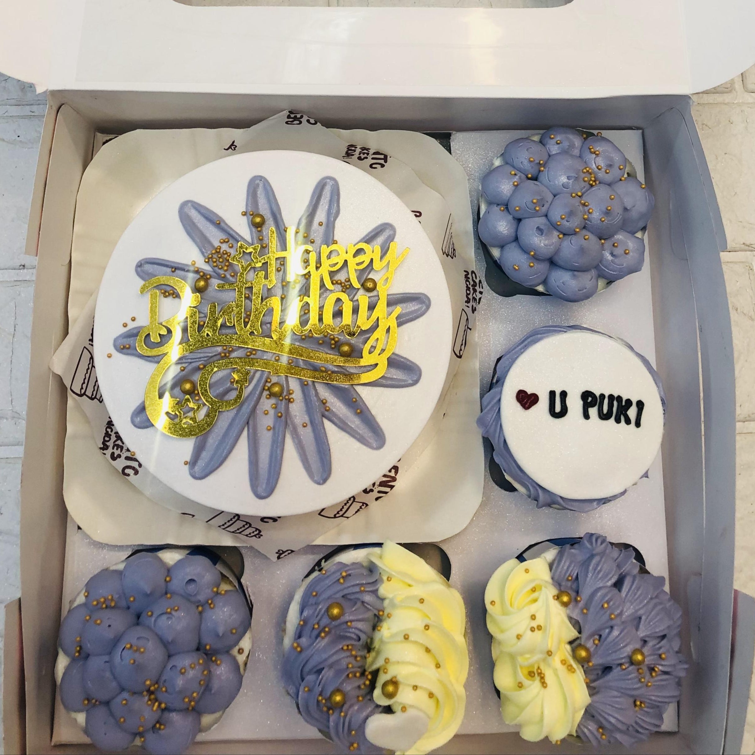 Purple Flower Theme Bento Combo Cake