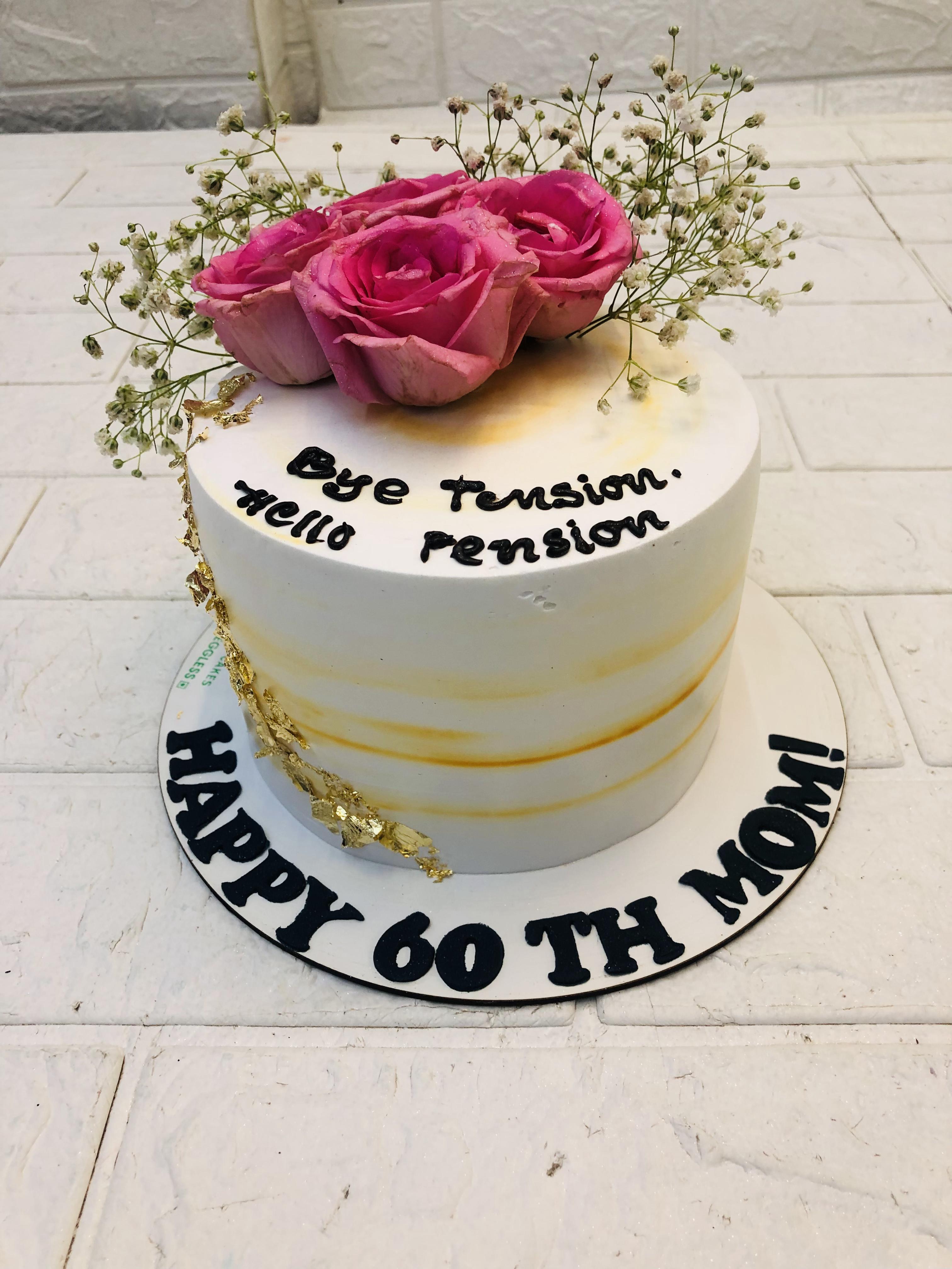 Floral White And Pink Cake