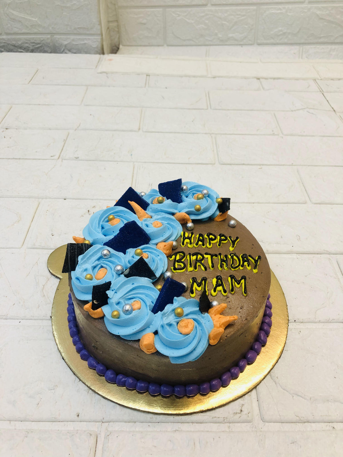 Rose Blue Chocolate Cake
