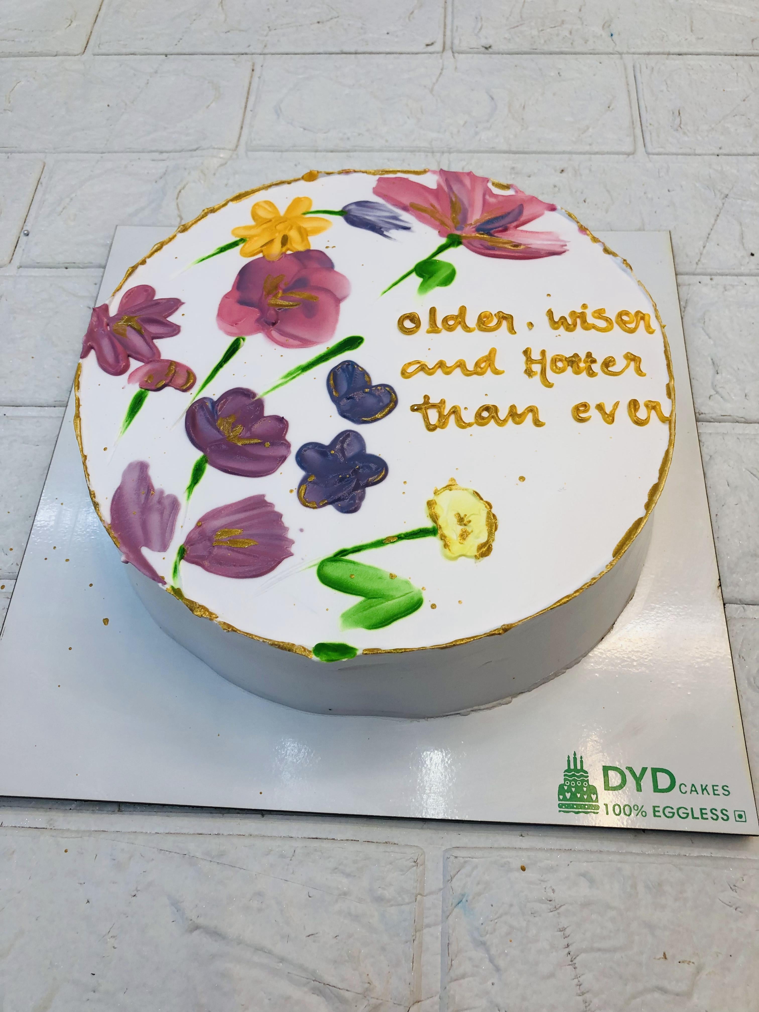 Aesthetic Floral Print Cake