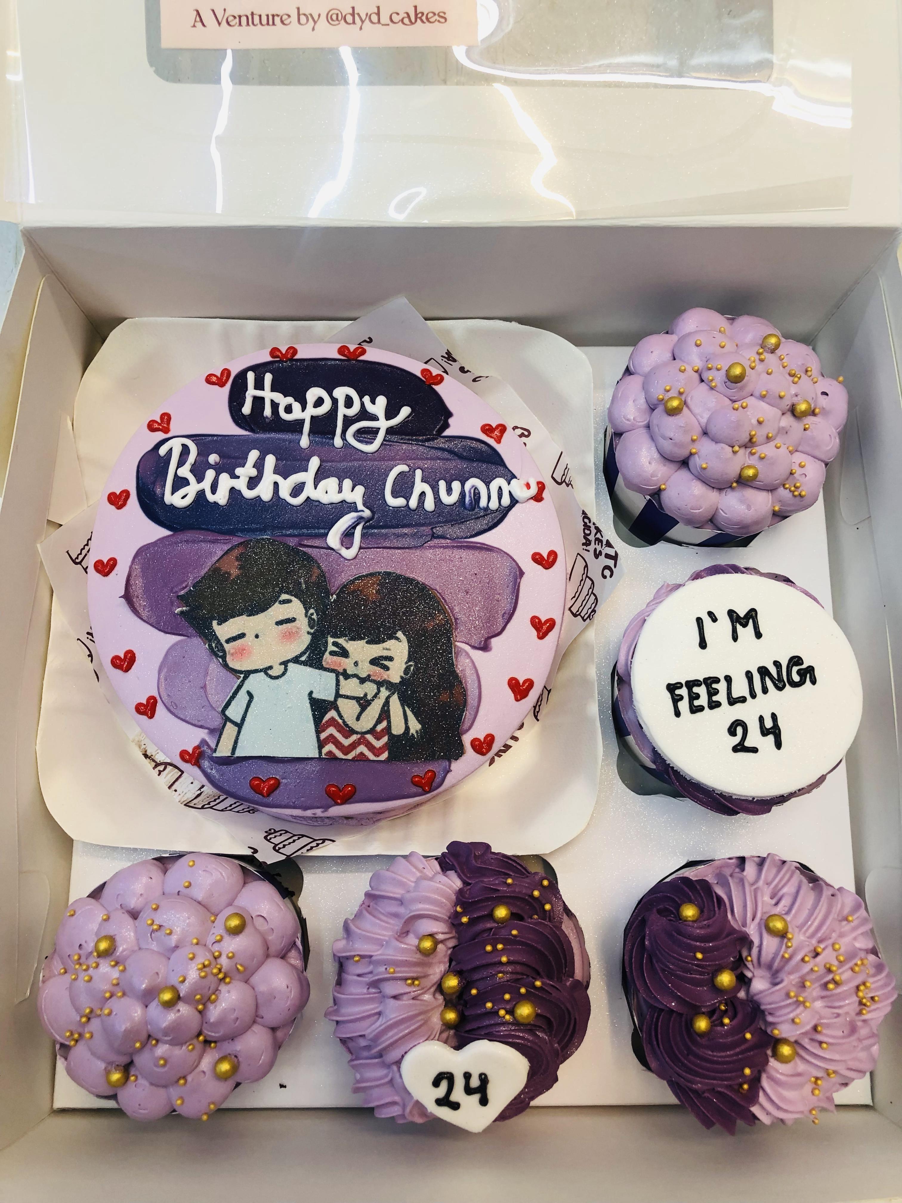 Cute Birthday purpal Bento Combo Cake
