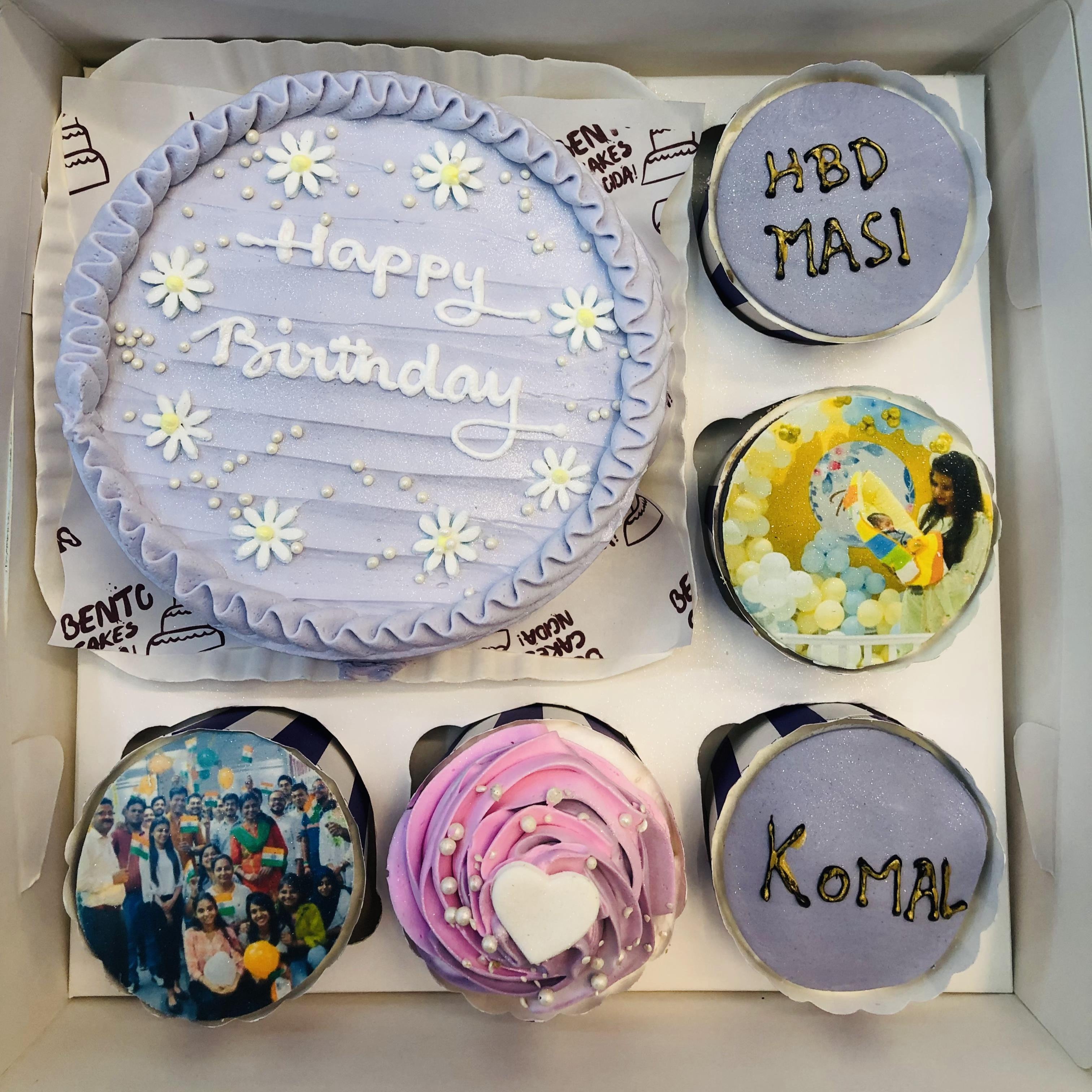 Photo-Flower Bento Combo Cake