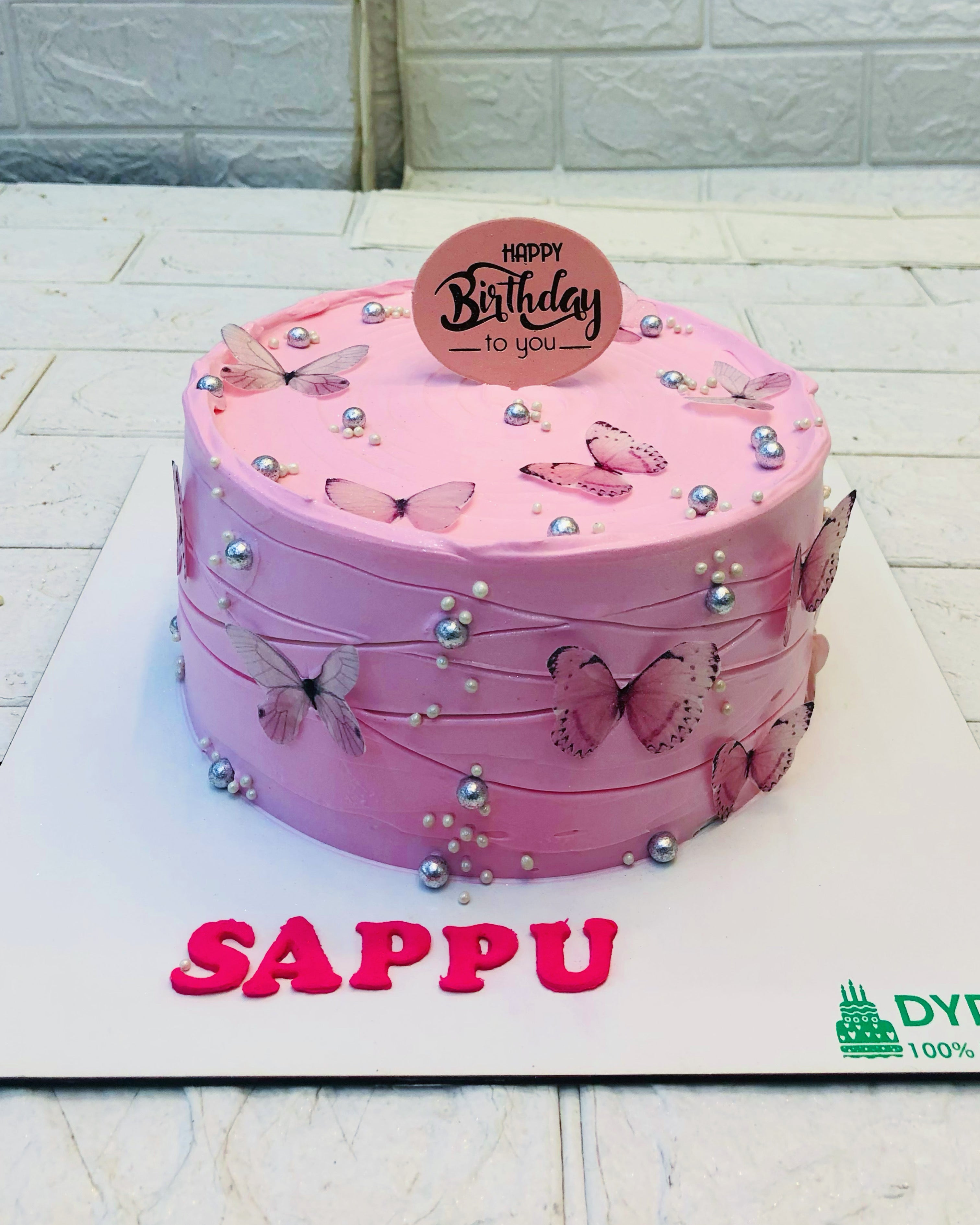 Aesthetic Pink Butterflies Beautiful Cake