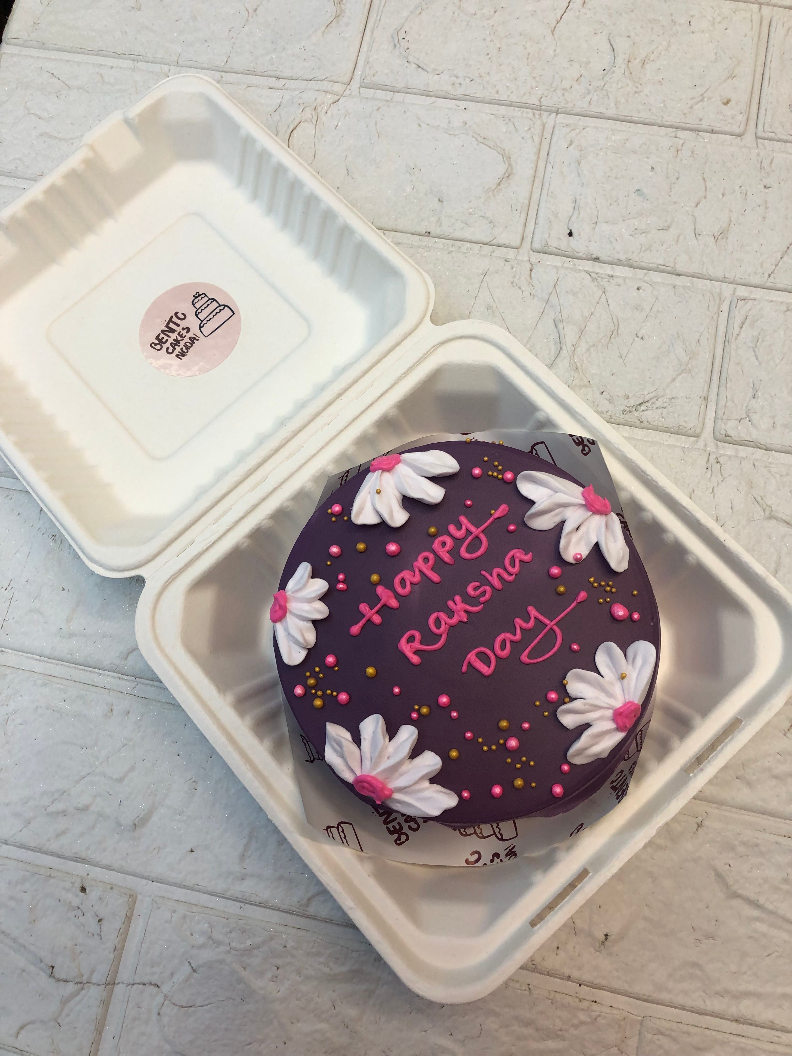 Aesthetic Purple Floral Theme Bento Cake