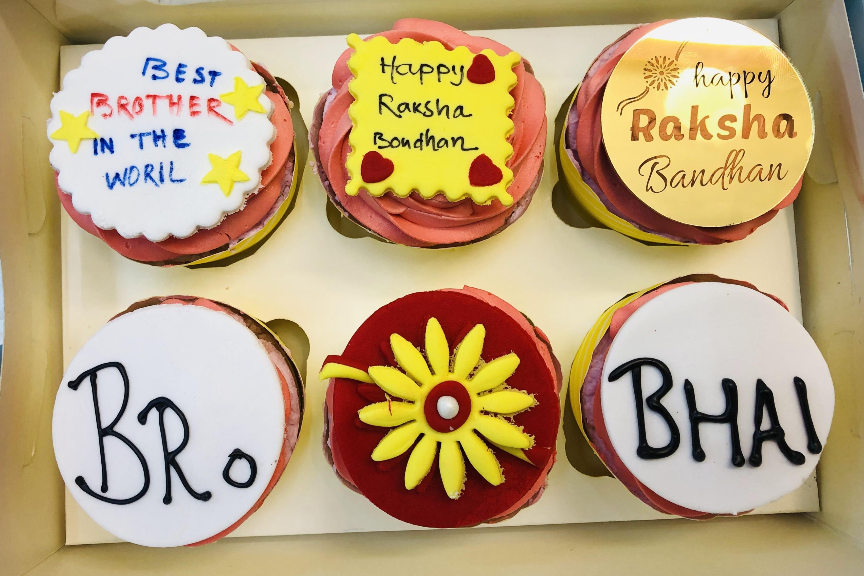 Raksha Bandhan 6 Cup Cakes Set