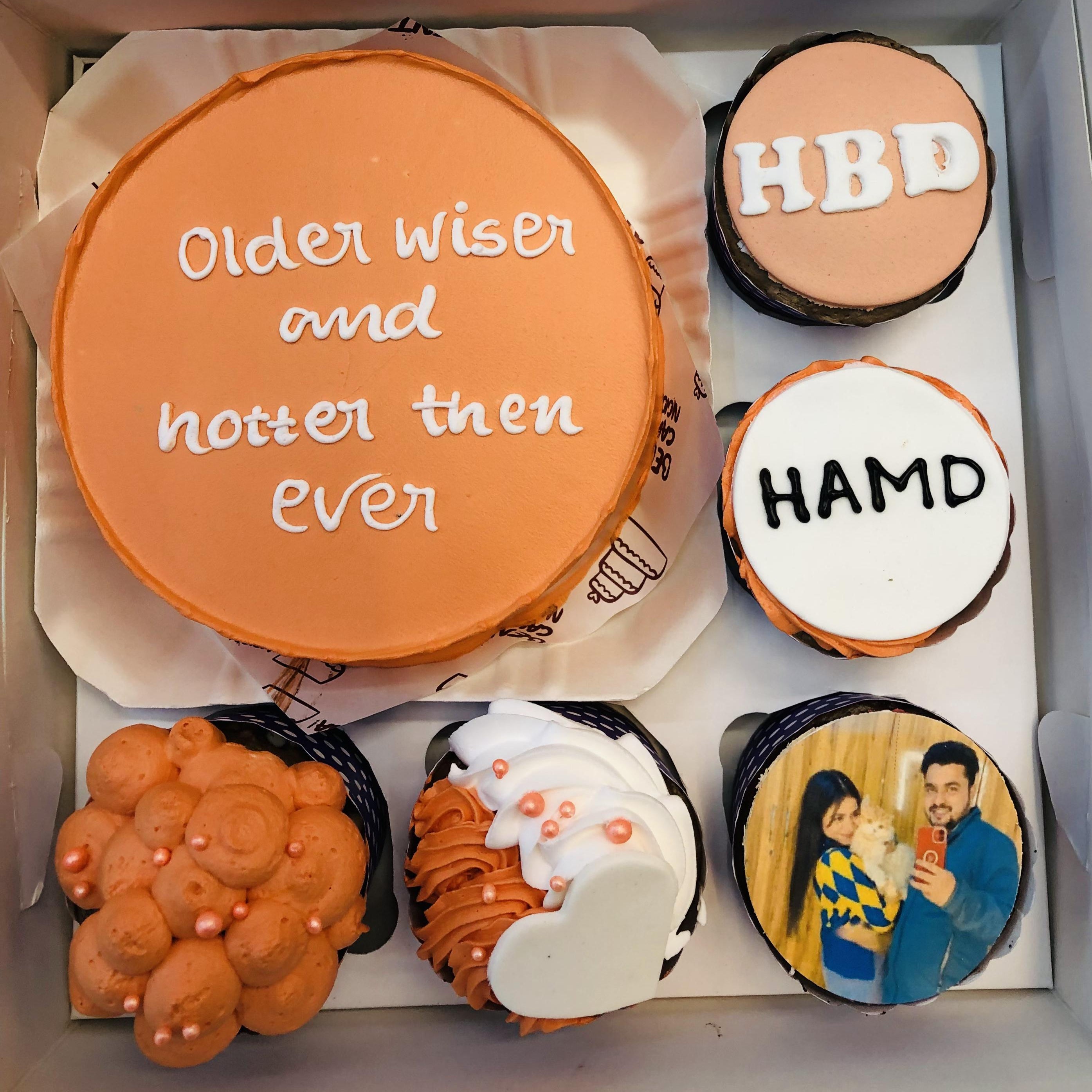 Older Wiser Hotter Theme Combo Cake