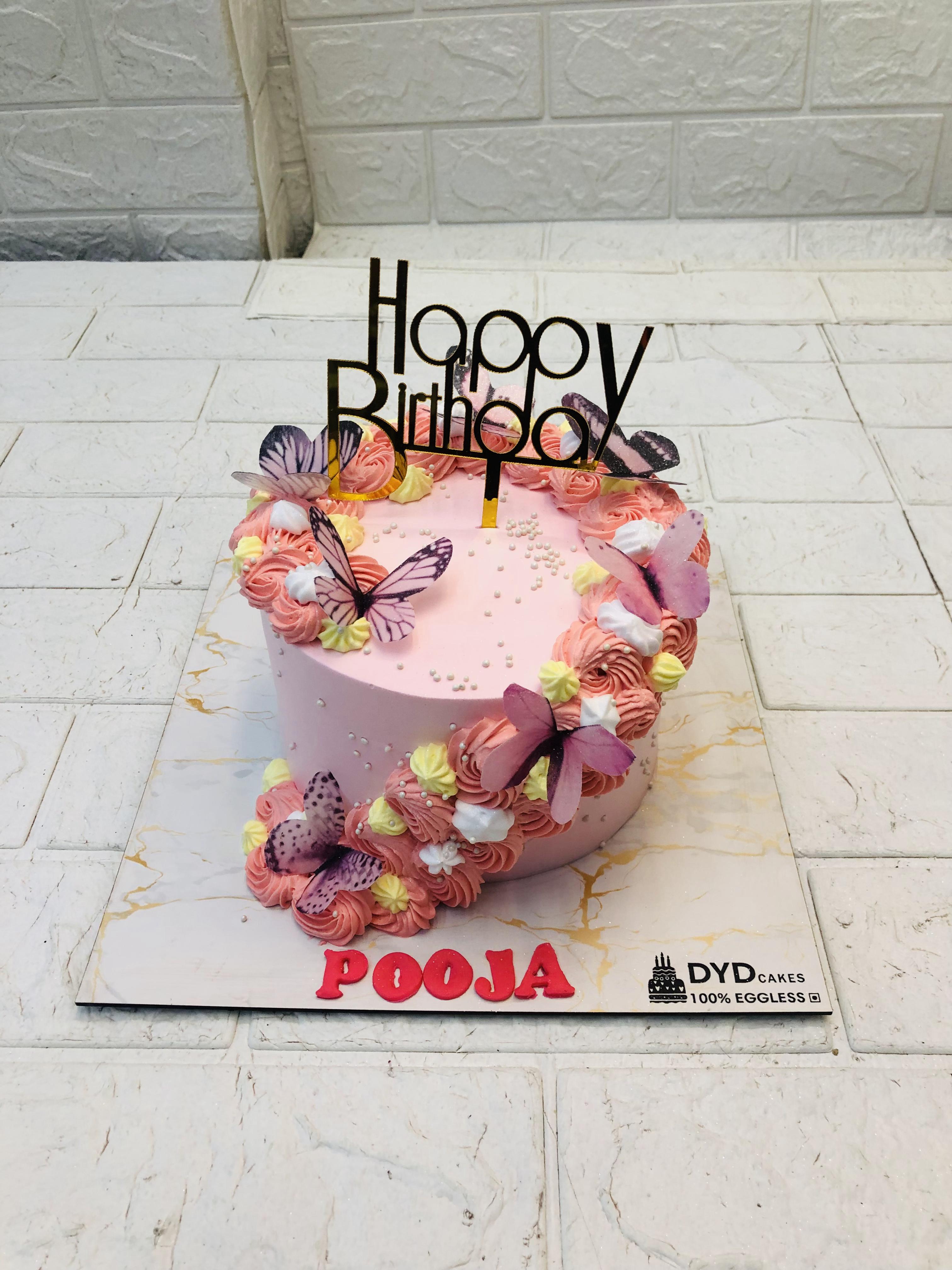 Orange Yellow Truffle Butterflies Cake