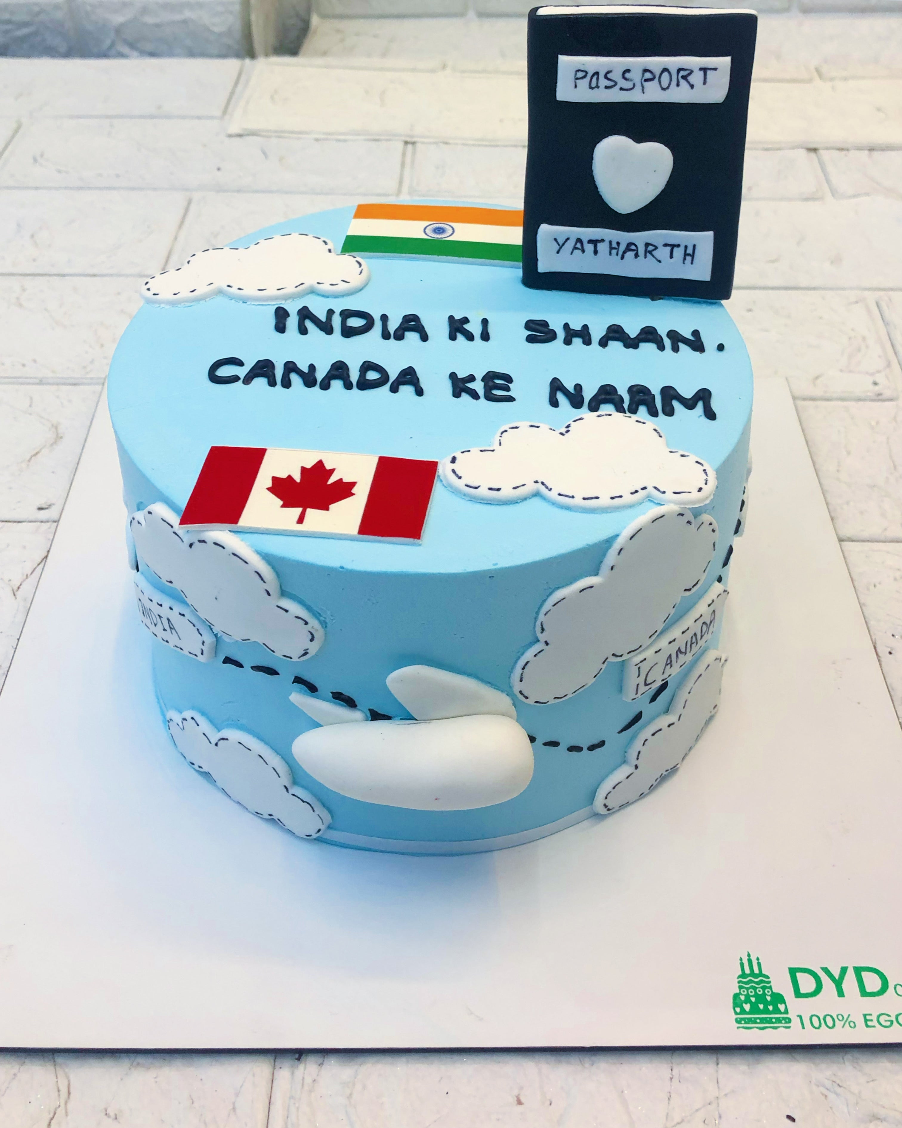 India To Canada Travel Cake