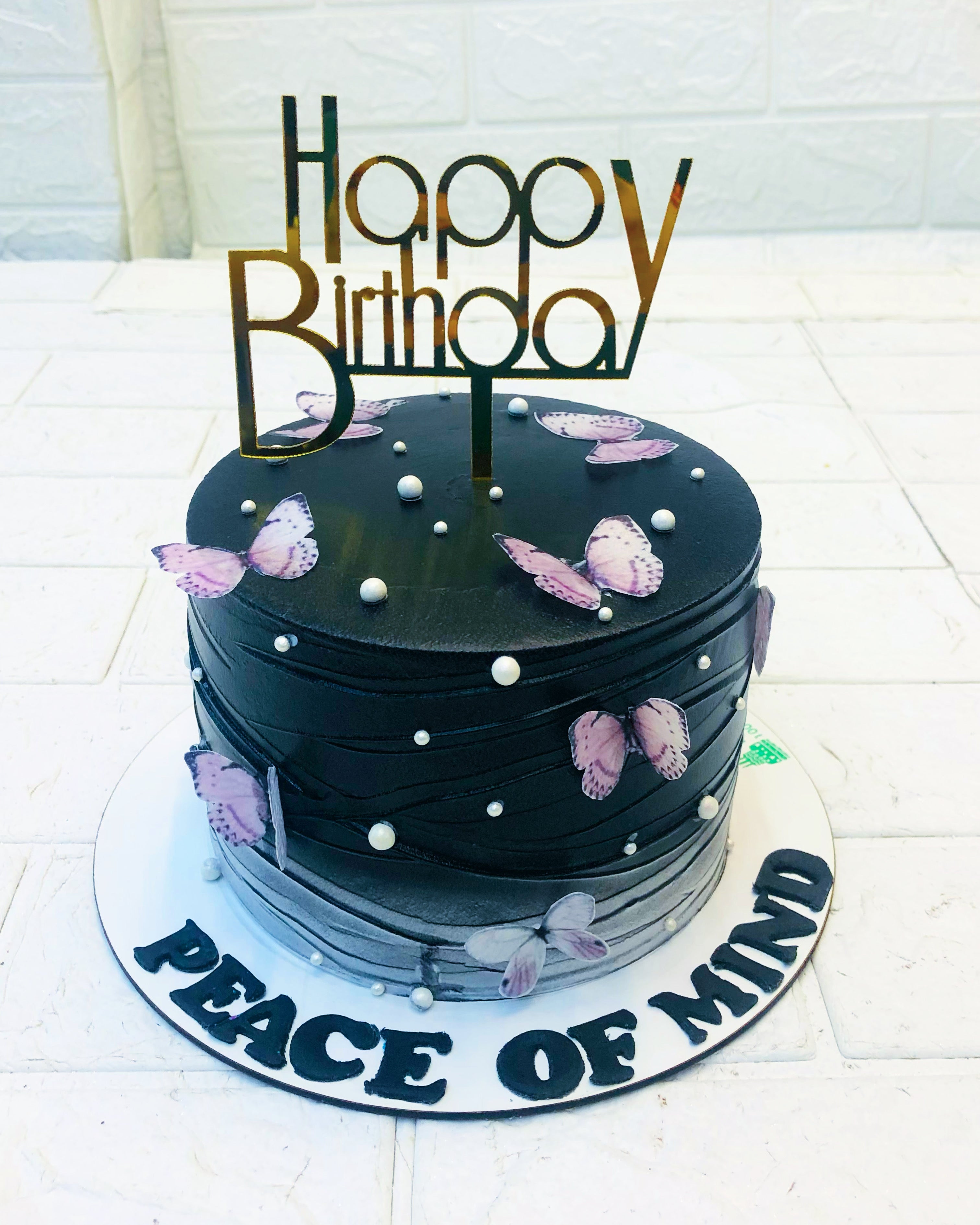 Peace of Mind Theme Butterflies Cake