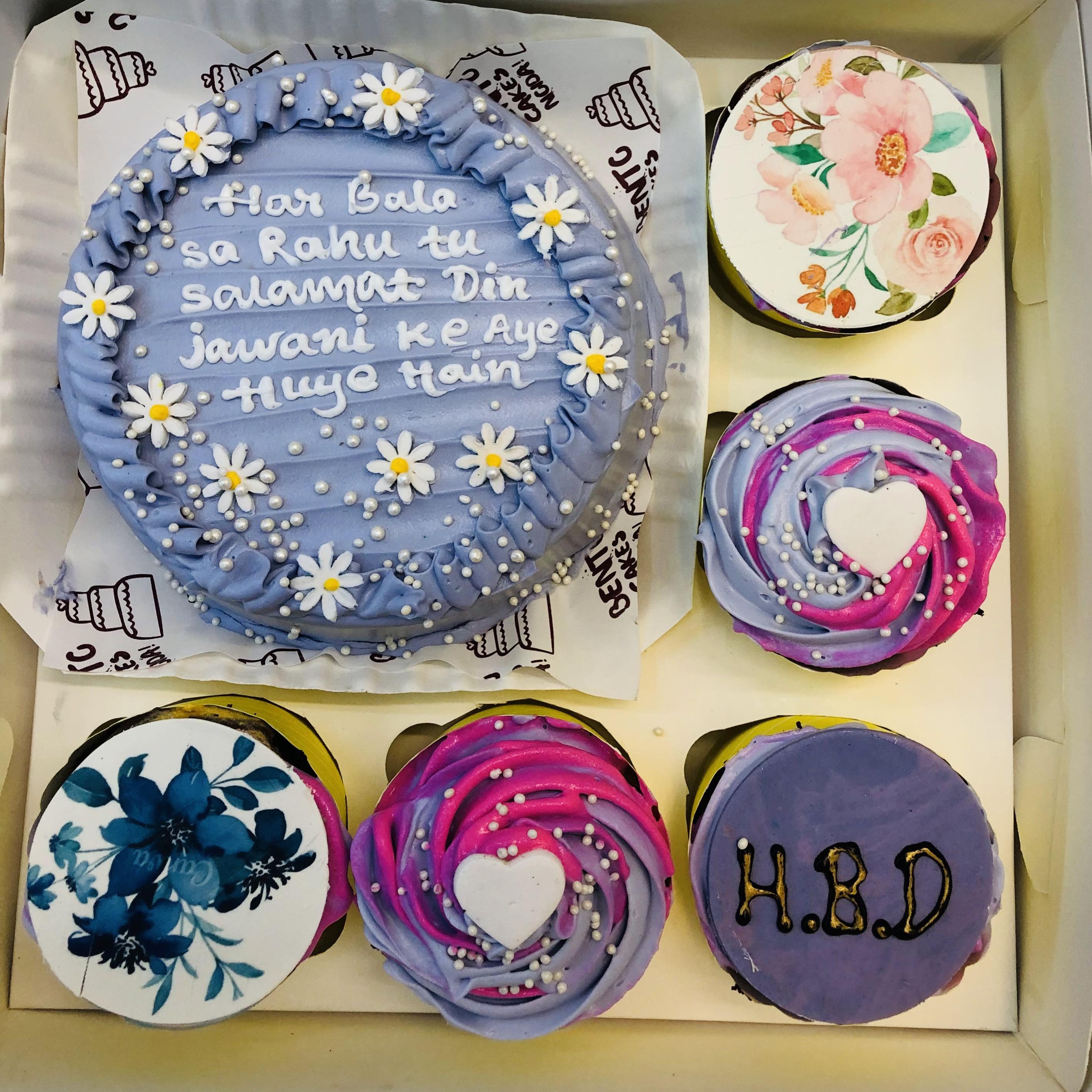 Flowers Design Bento Combo Cake