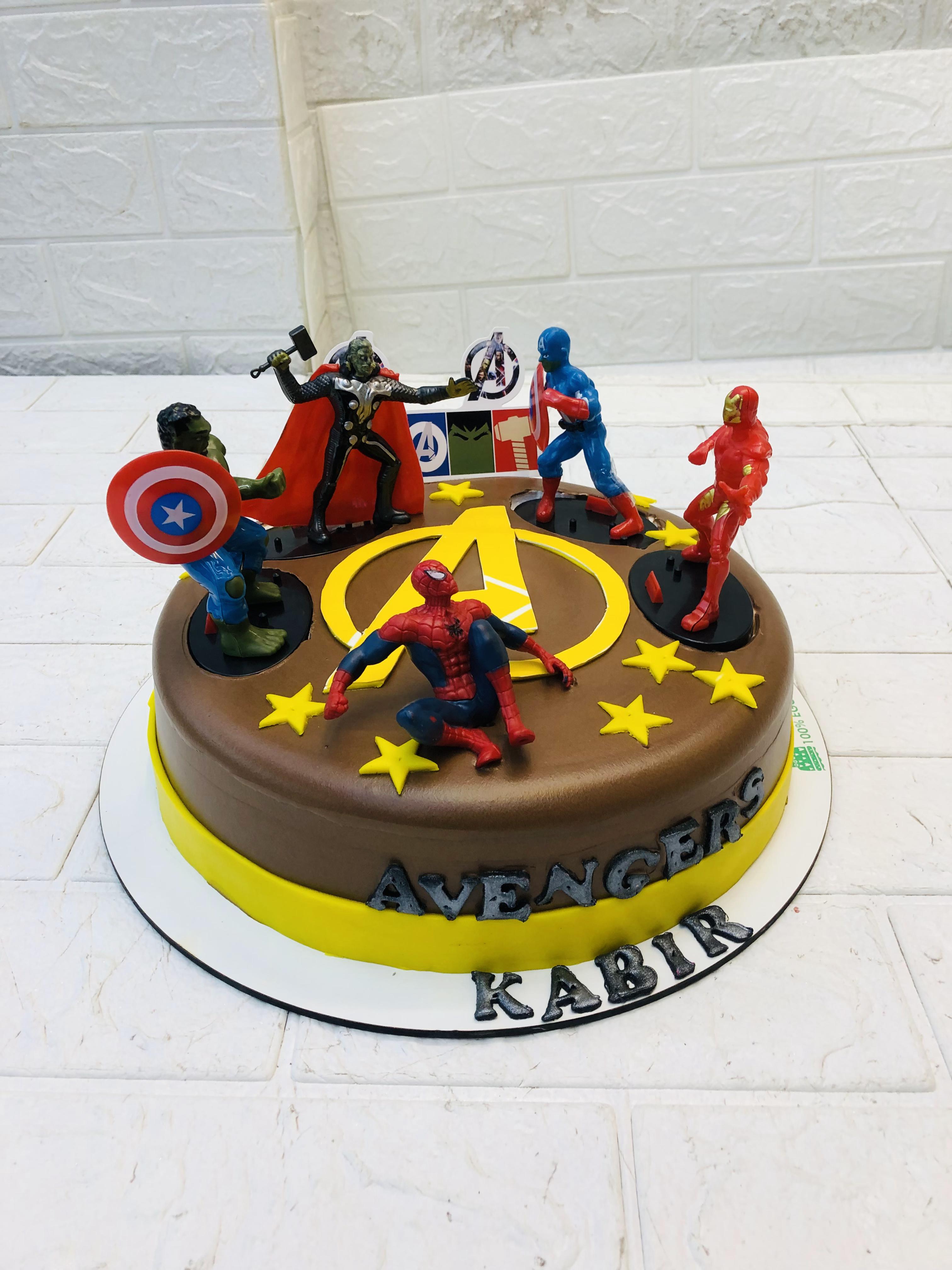 Avengers Theme Toys Cake