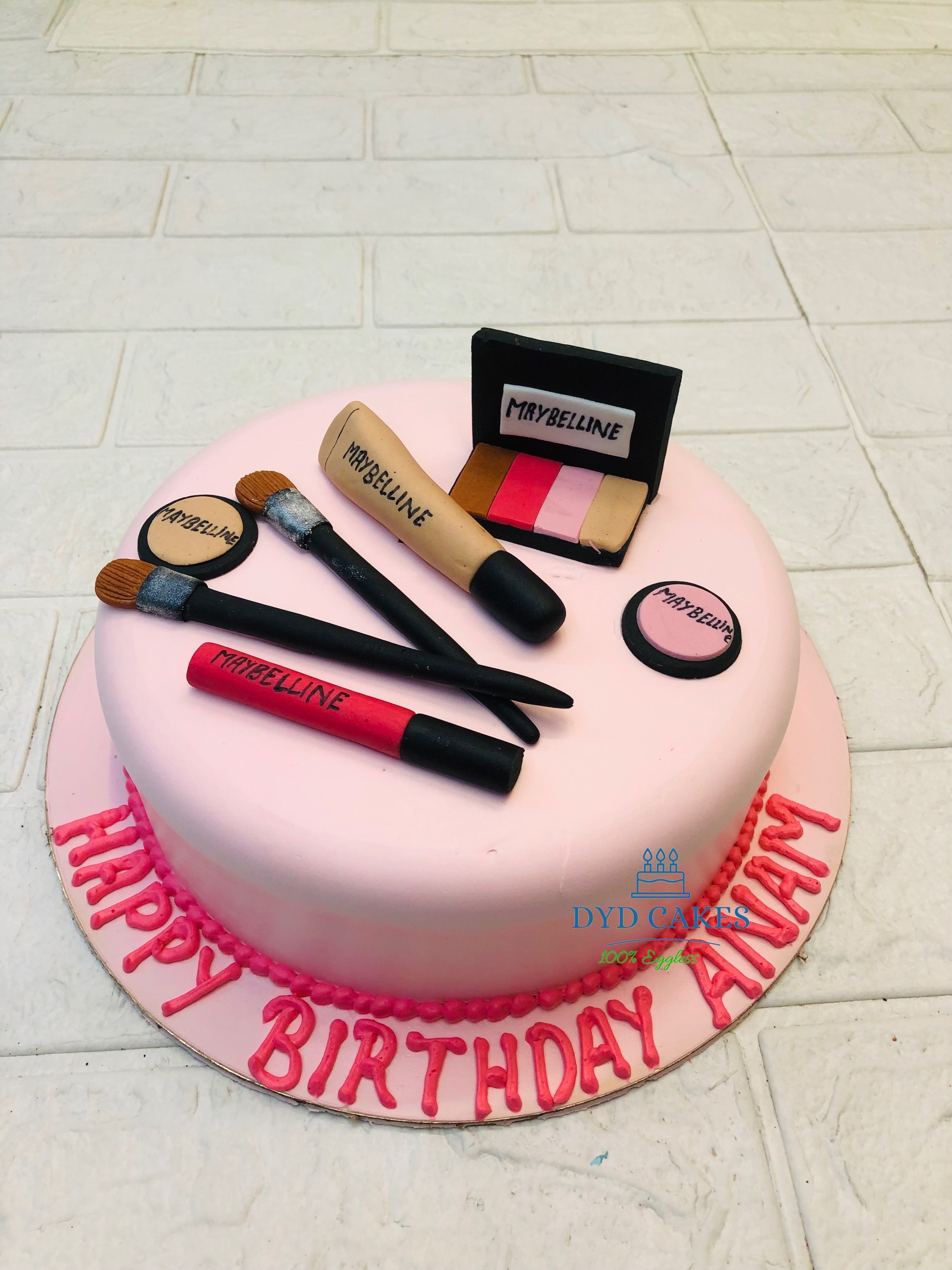 Pink Makeup Kit Cake