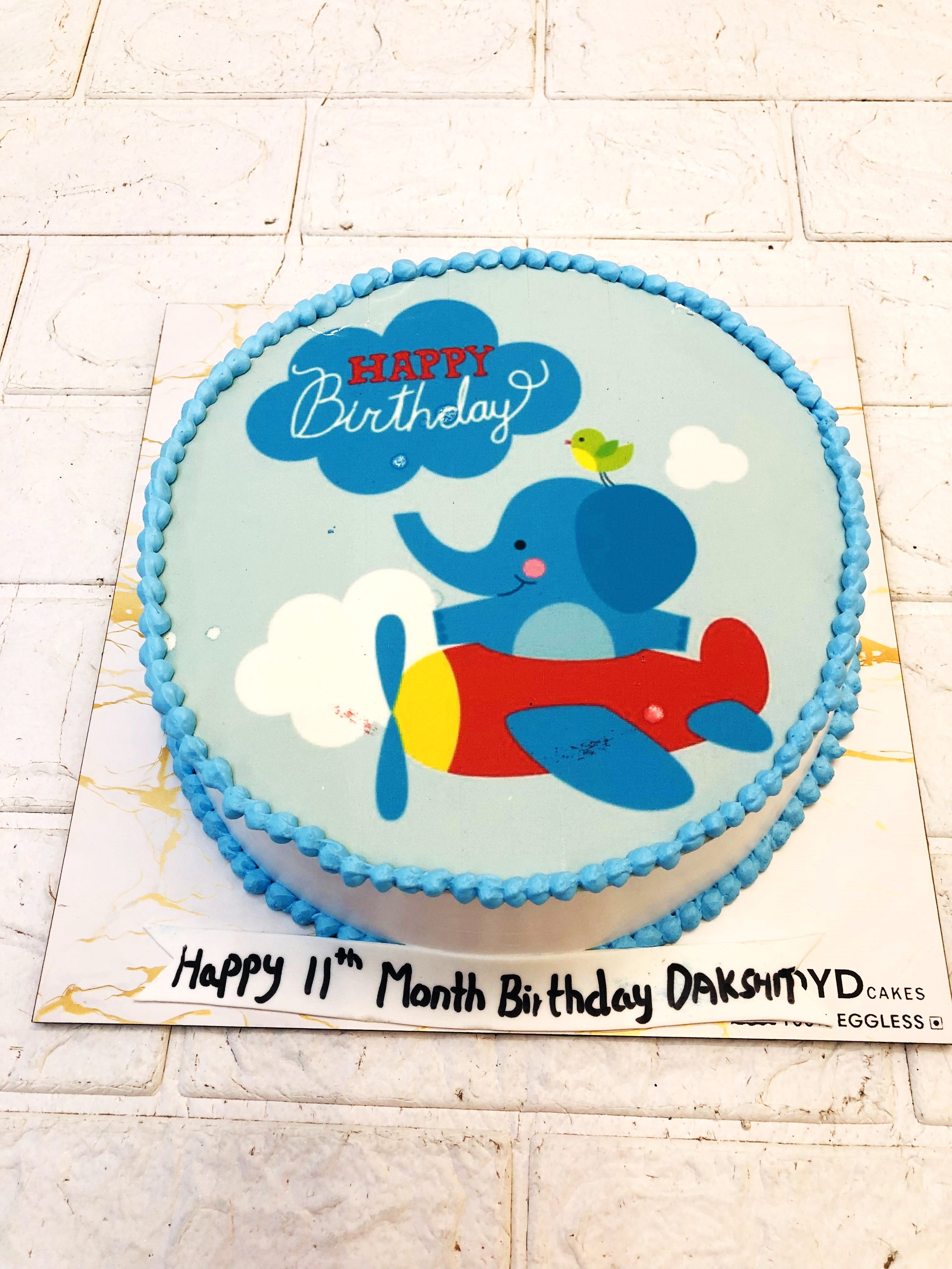 Flying Elephant Birthday Cake