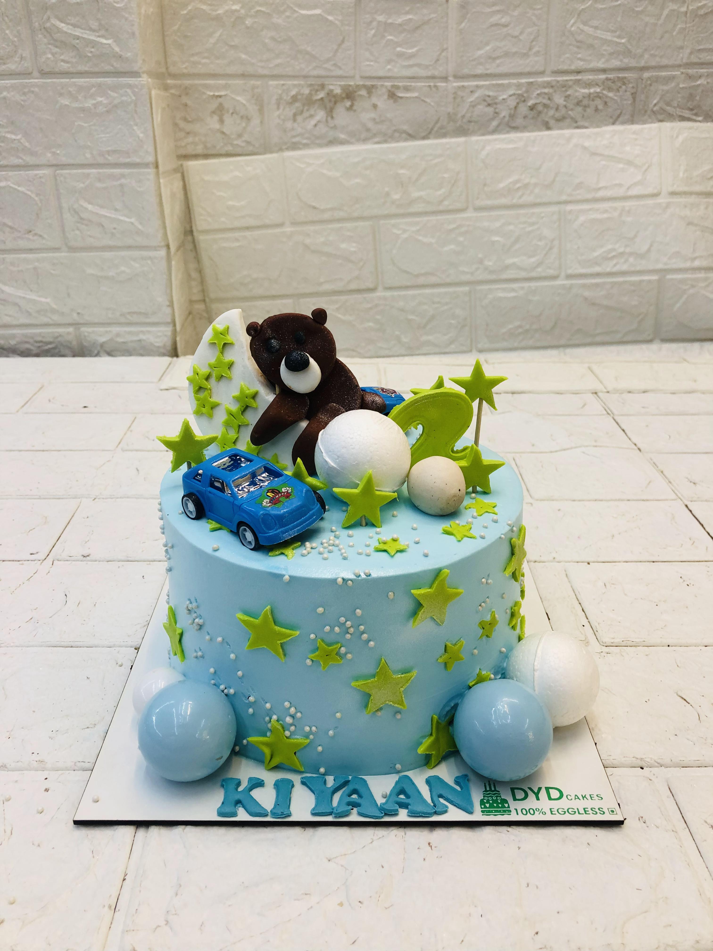 Teddy Bear Blue Cake