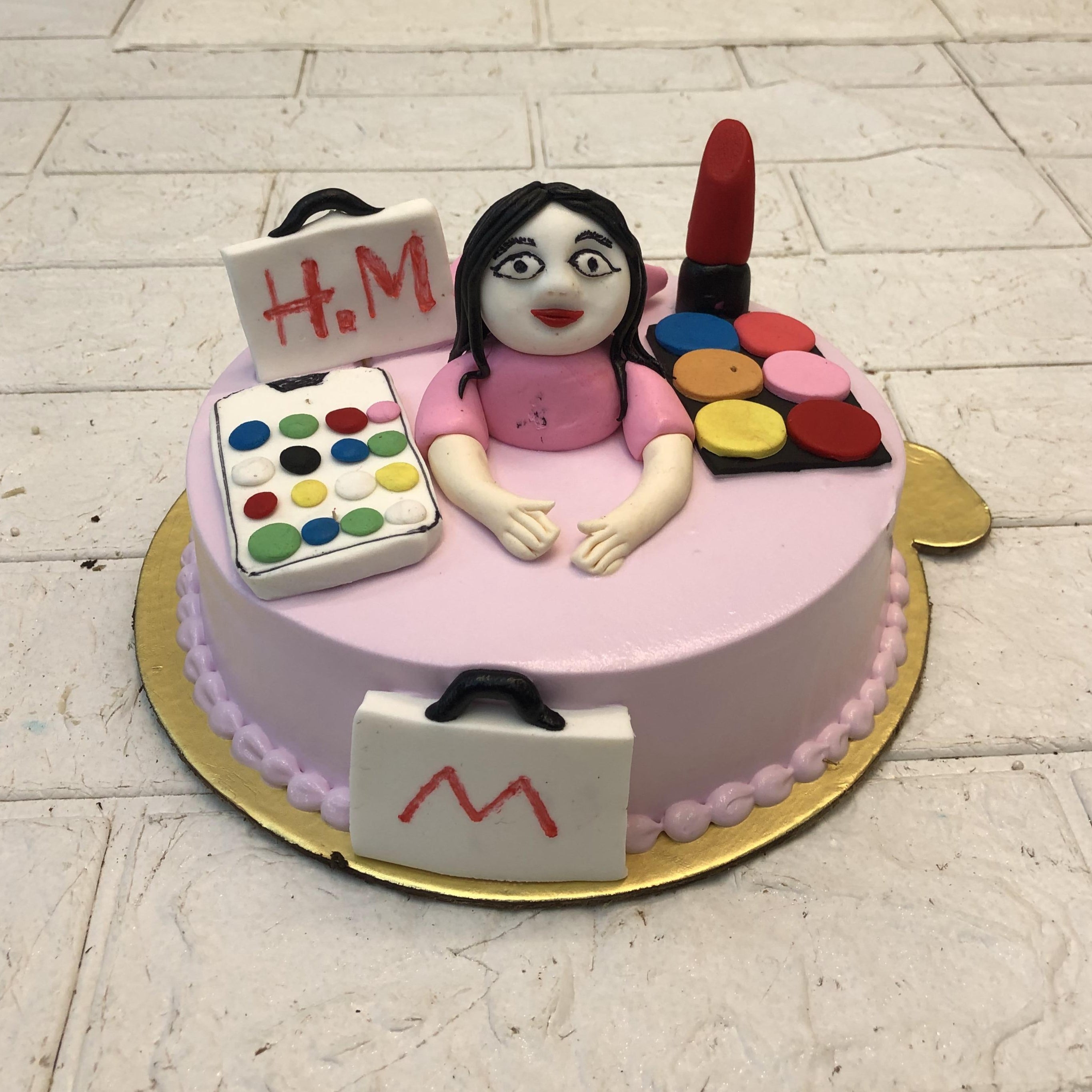 Makeup Lover Girl Theme Cake