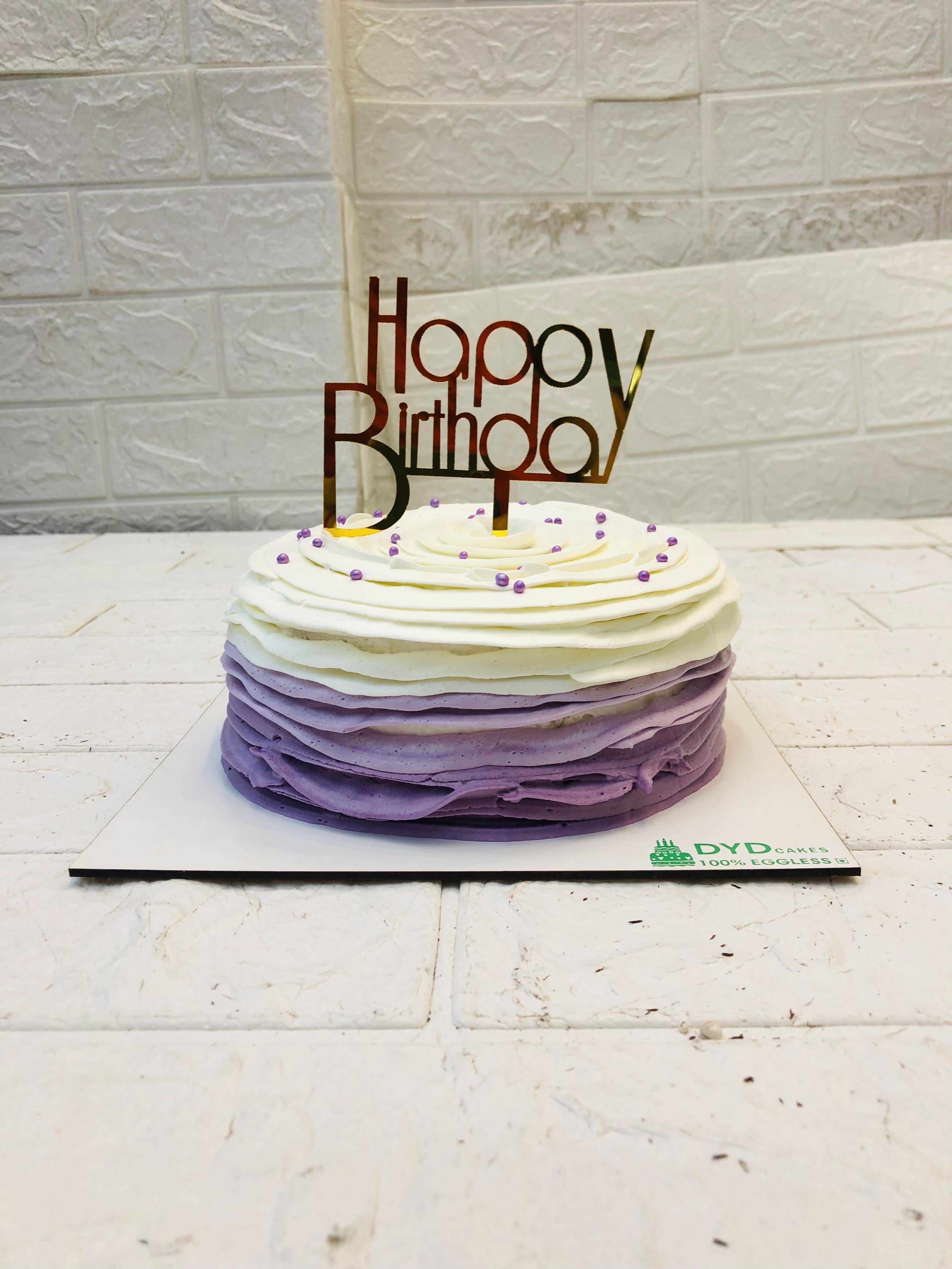 100% Eggless Lavender Ruffle Frosting Cake in Noida , Greater Noida, Delhi from DYD Cakes