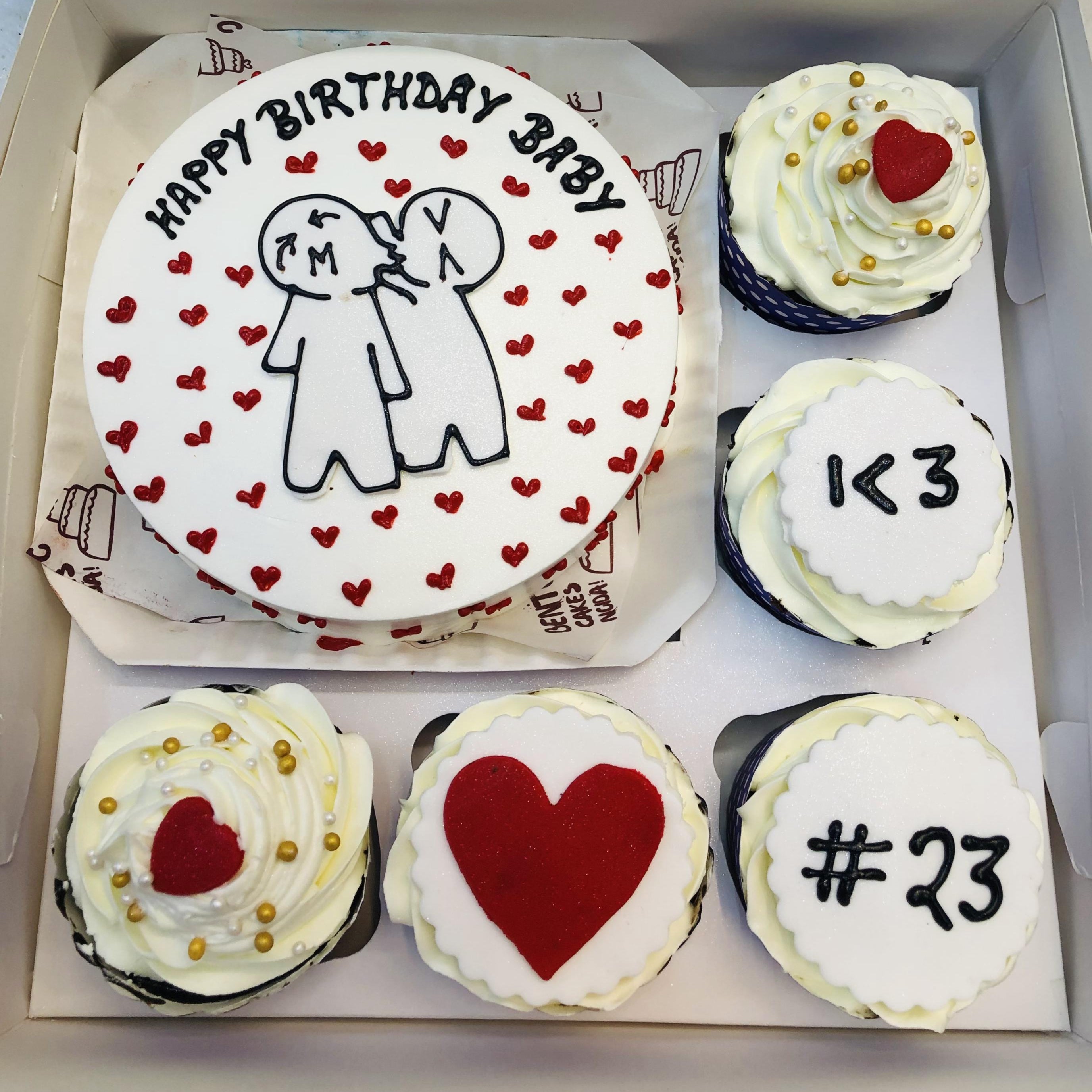 Cartoon Couple Bento Combo Cake