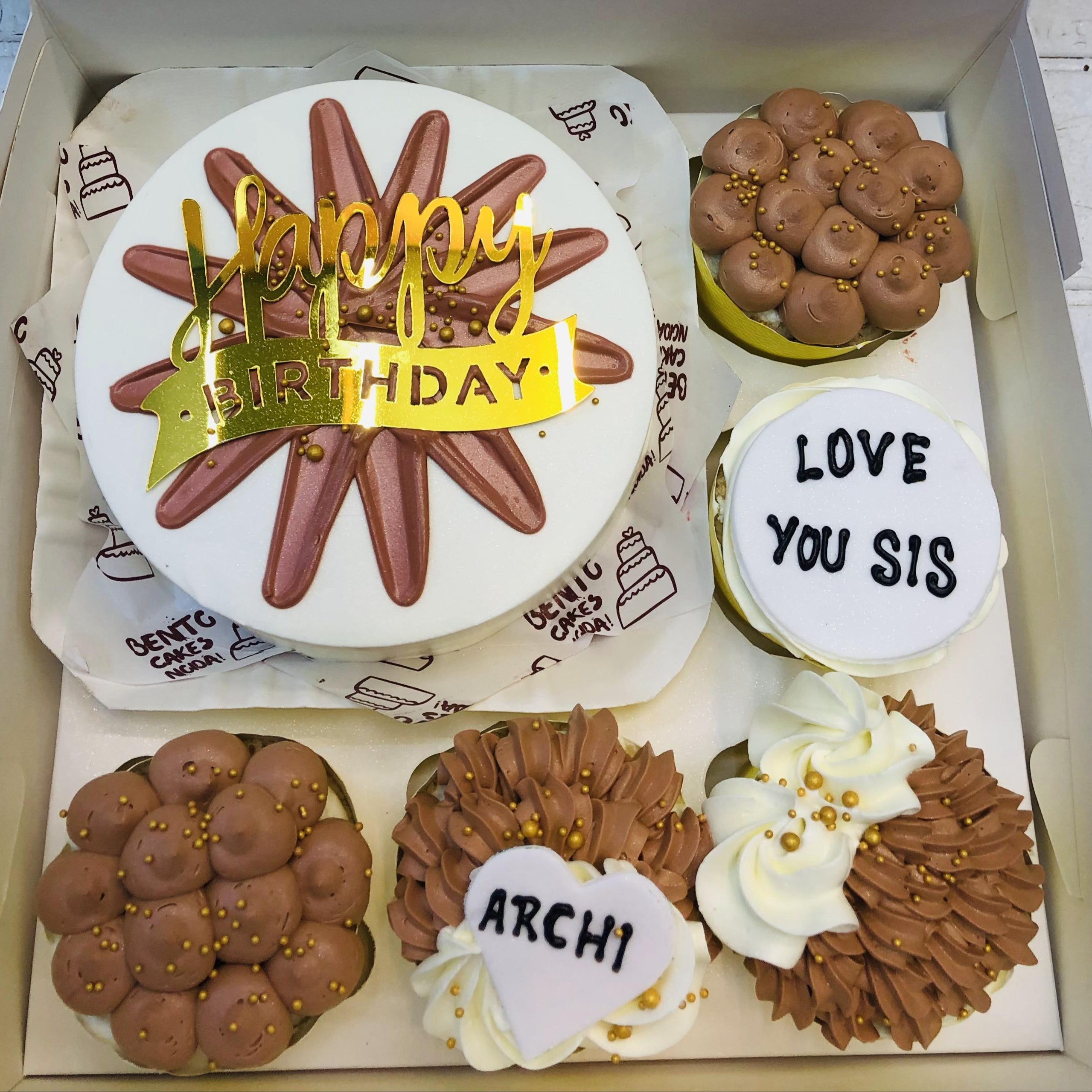 Aesthetic Brown Bento Combo Cake