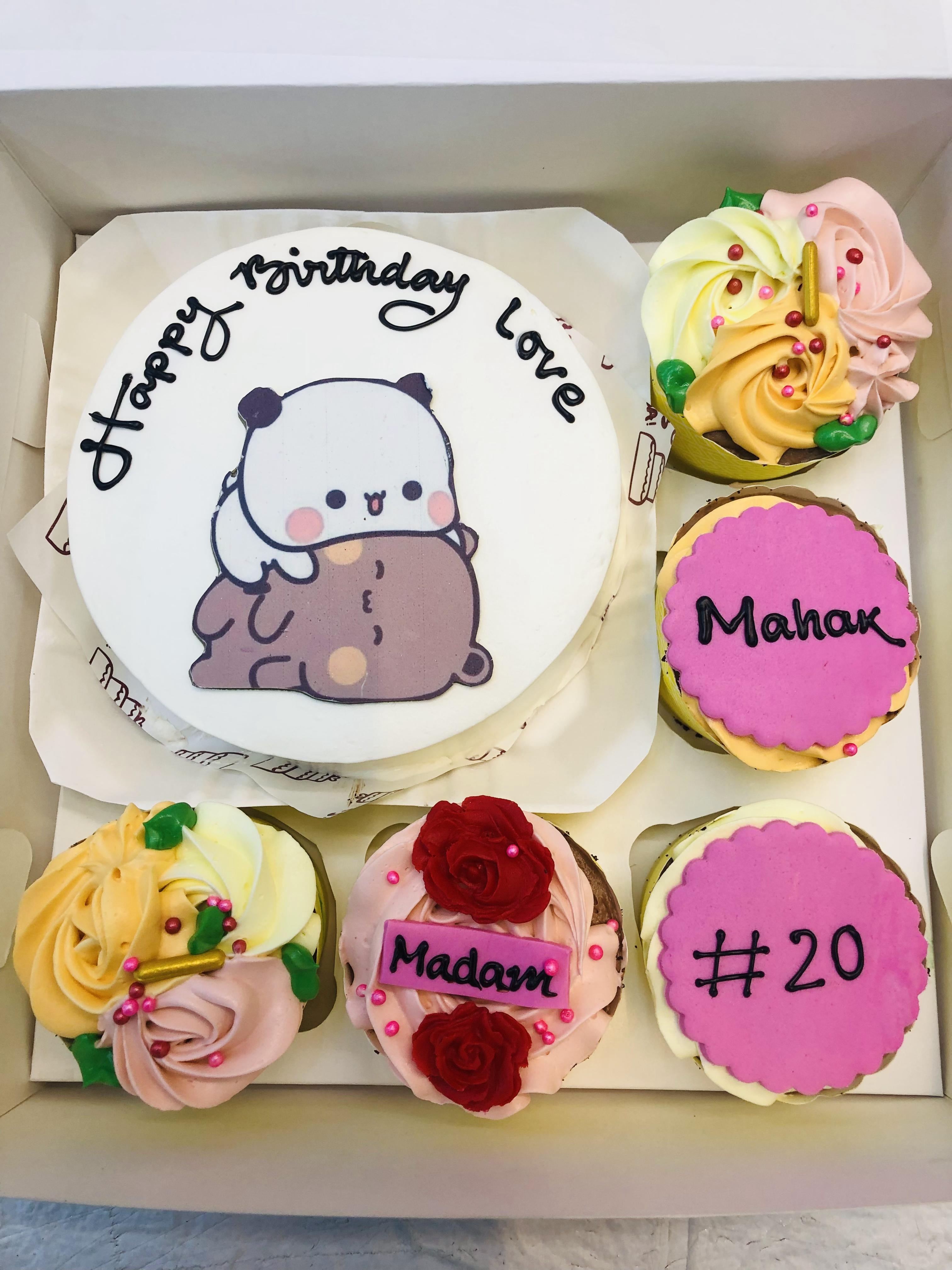 Creamy Floral Bento Combo Cake