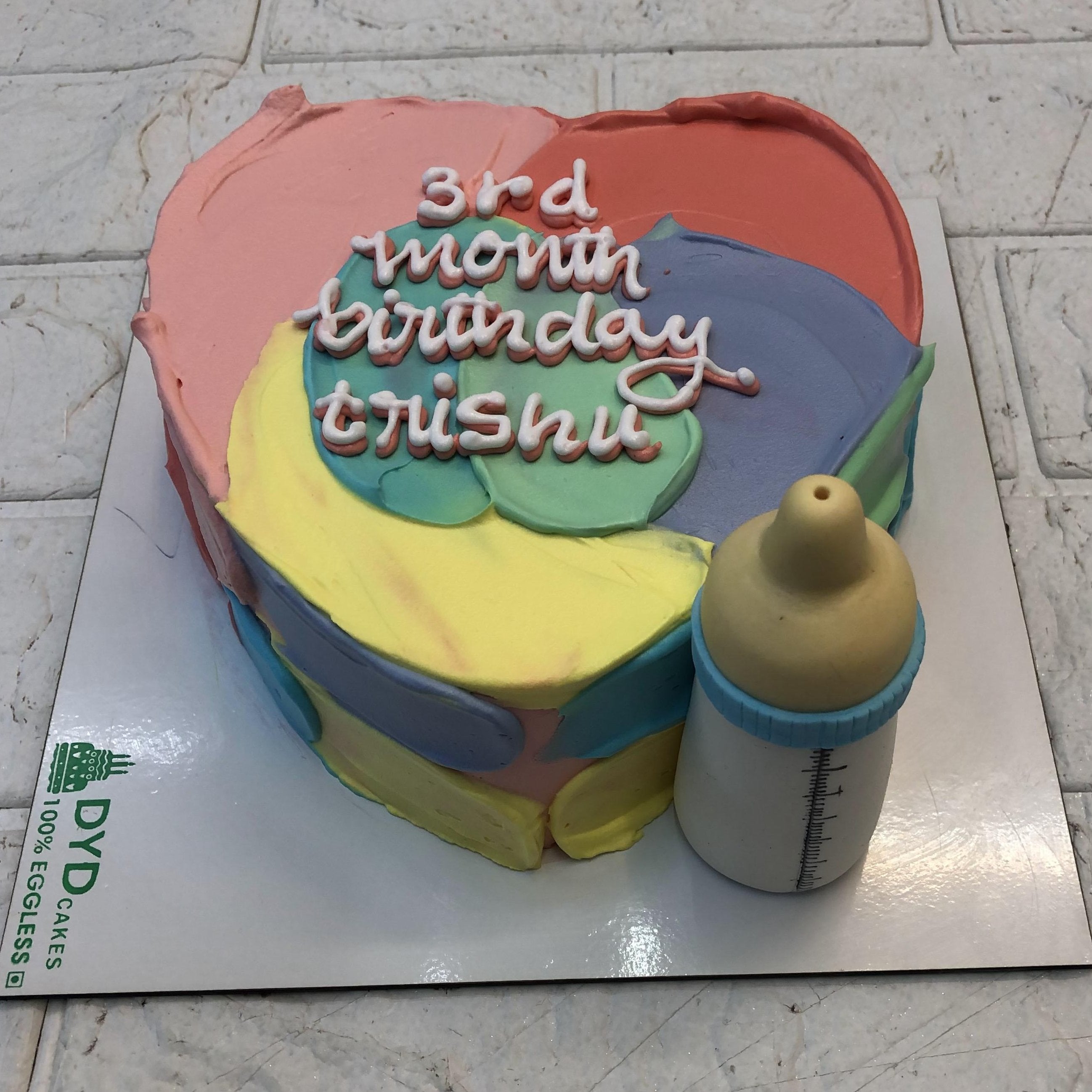 Welcome Baby Heart Shape Cake