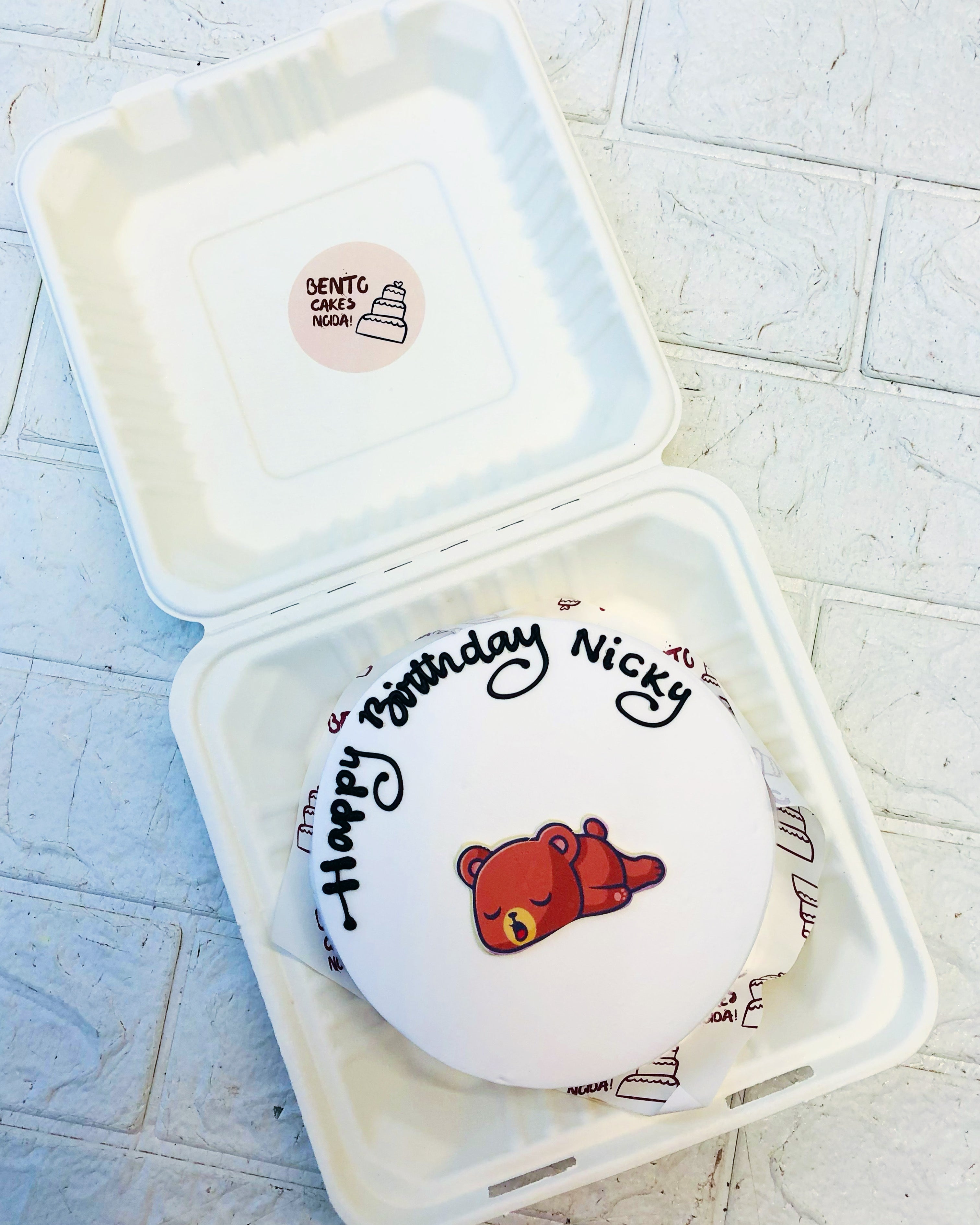 Sleepy Teddy Theme Bento Cake