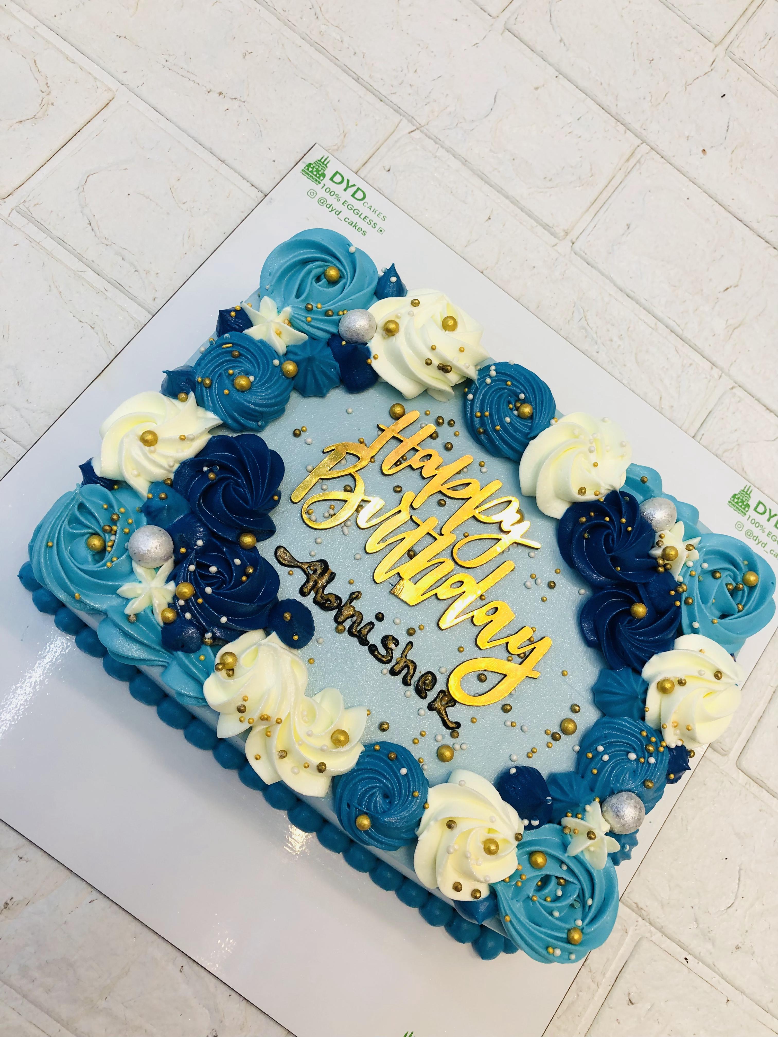 Blue Cake With Butter Icing