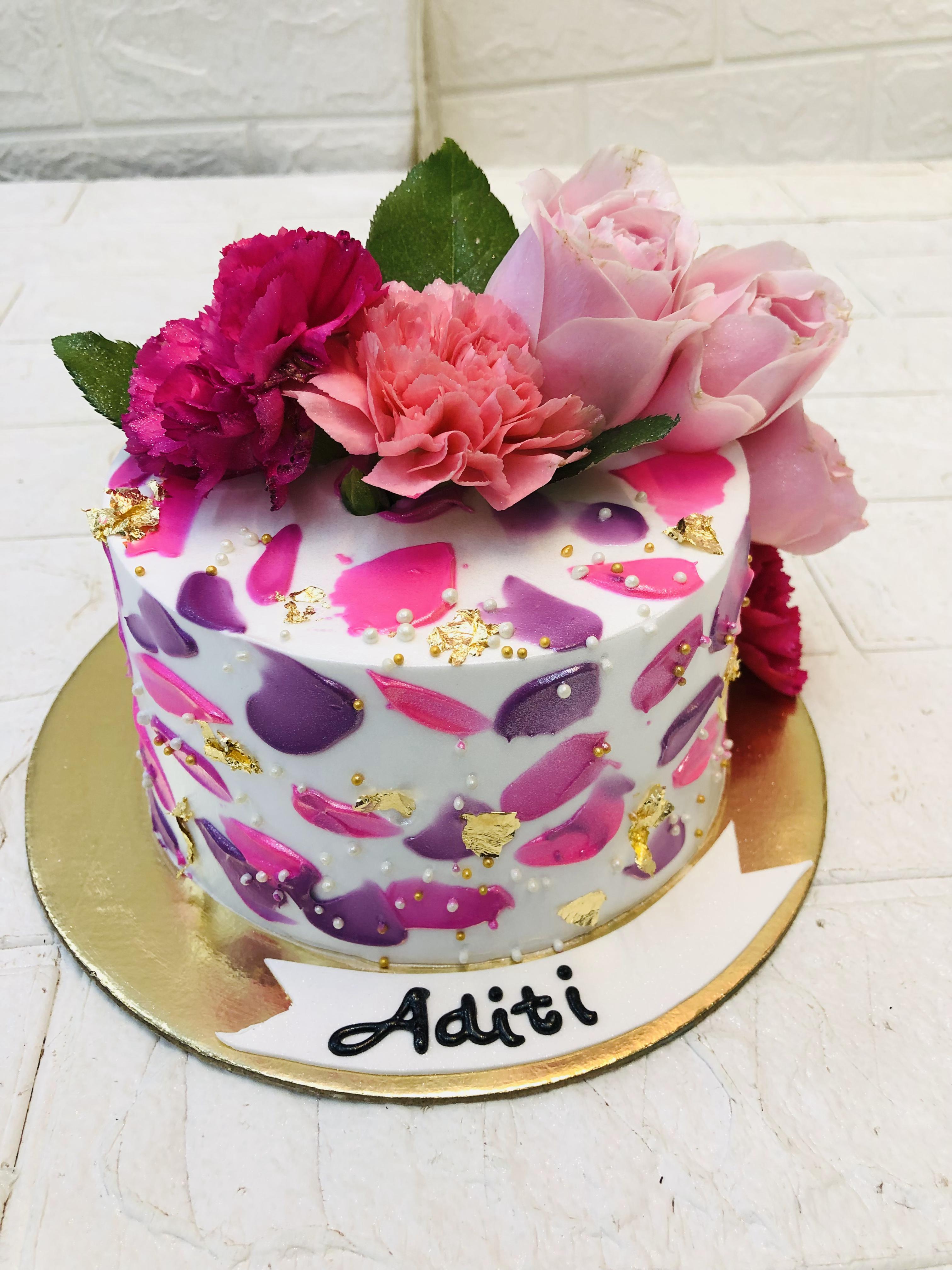 Pink Roses Birthday Cake
