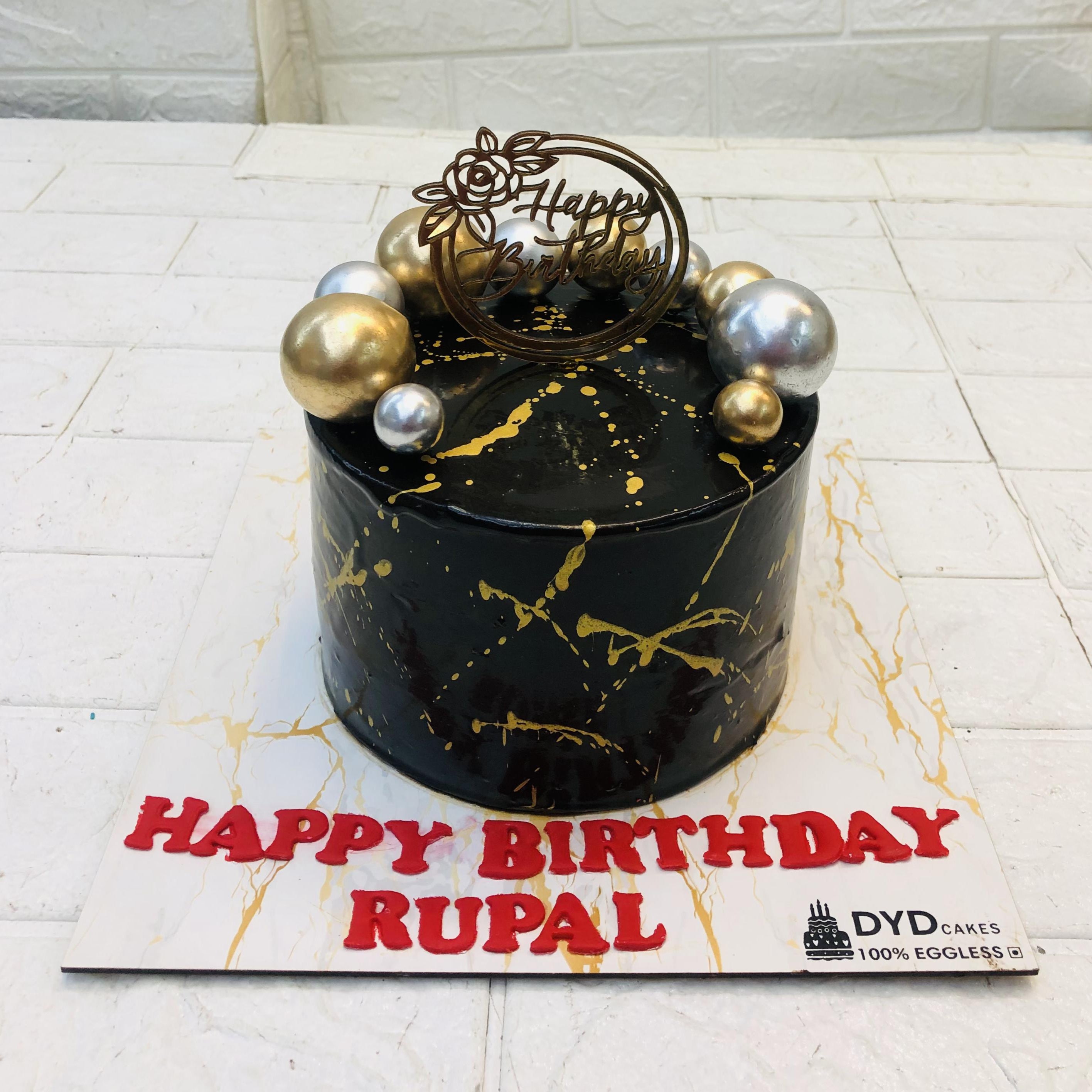 Golden & Silver Balls Choco Cake
