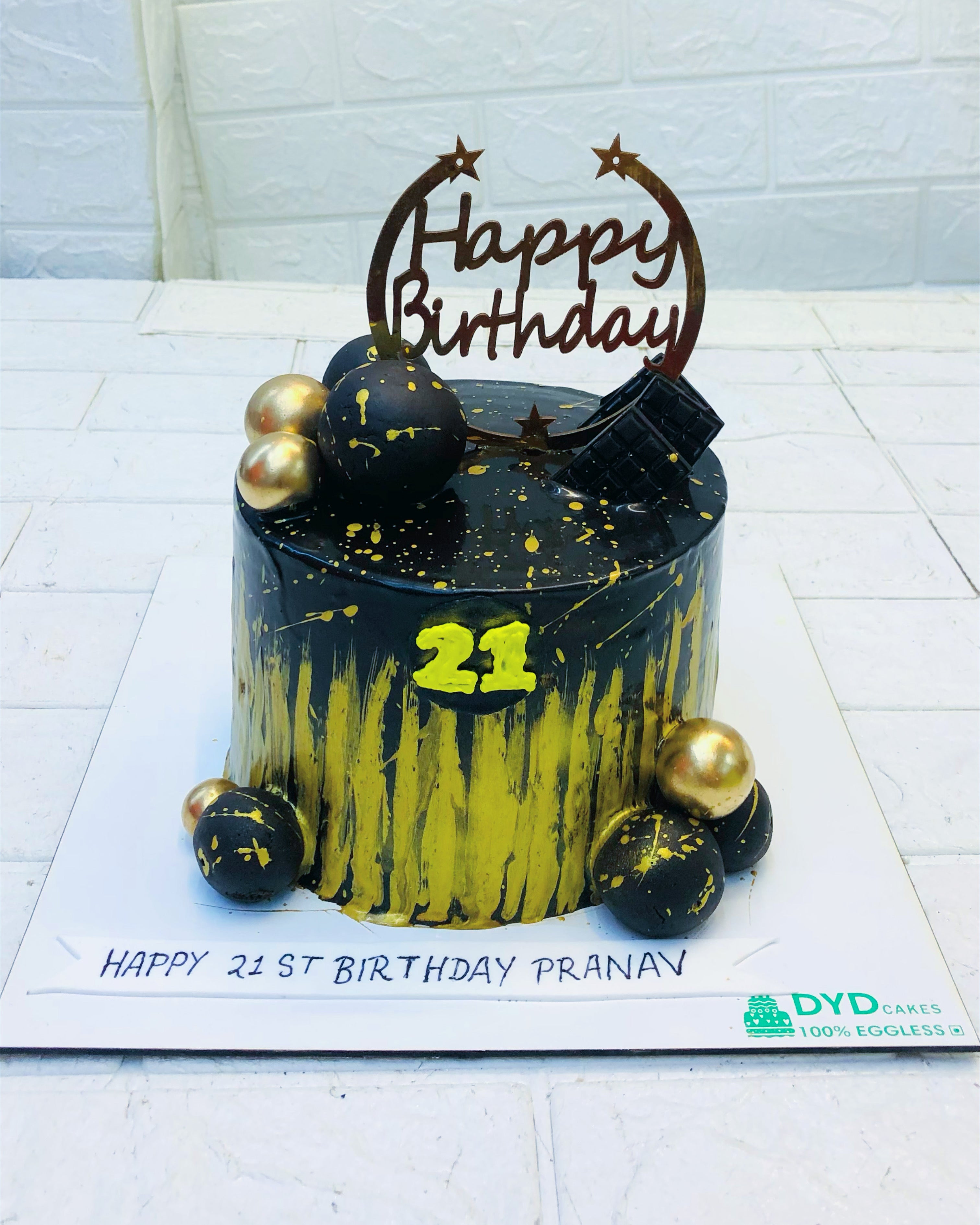 Vintage Black Golden Cake