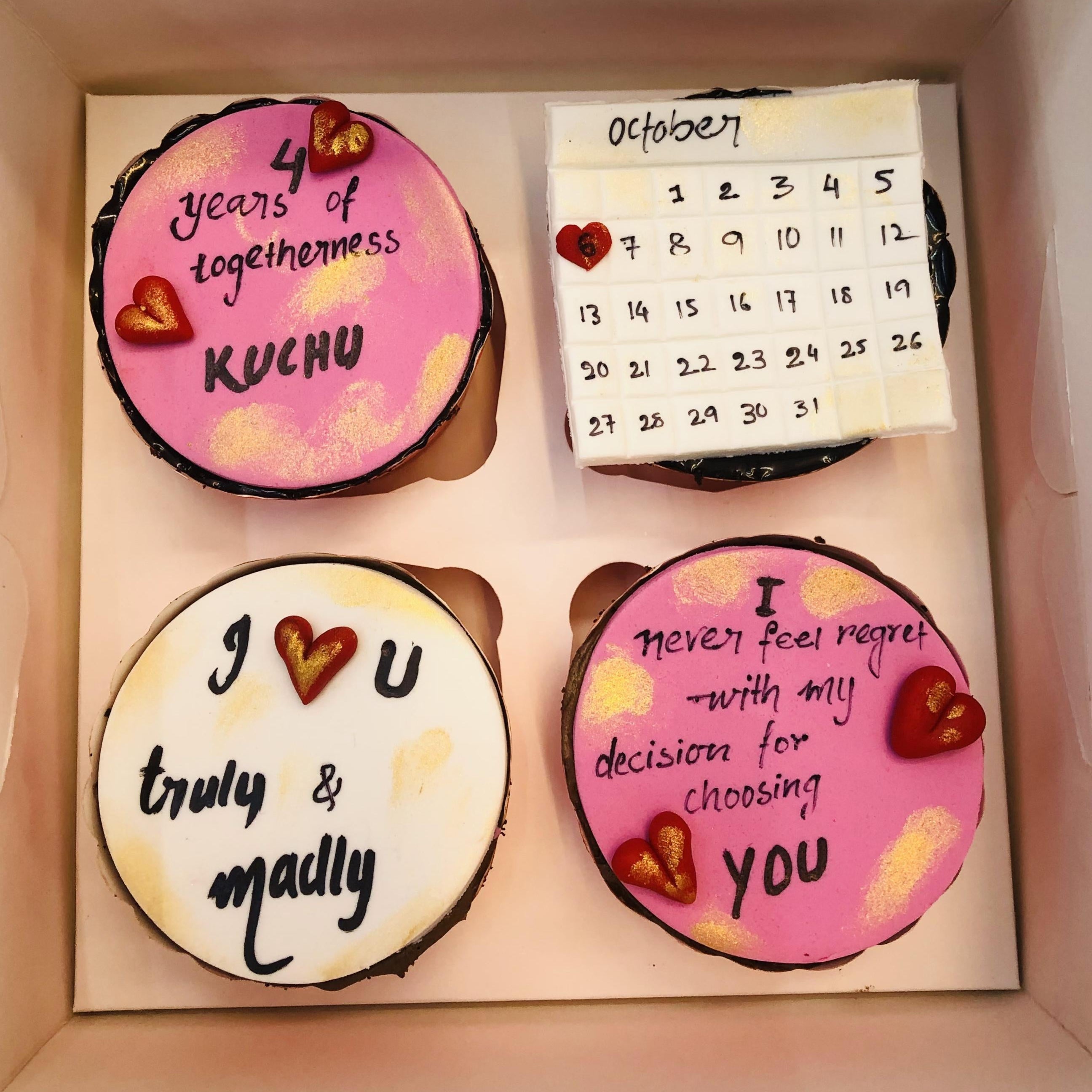 4th Anniversary Theme Cupcakes