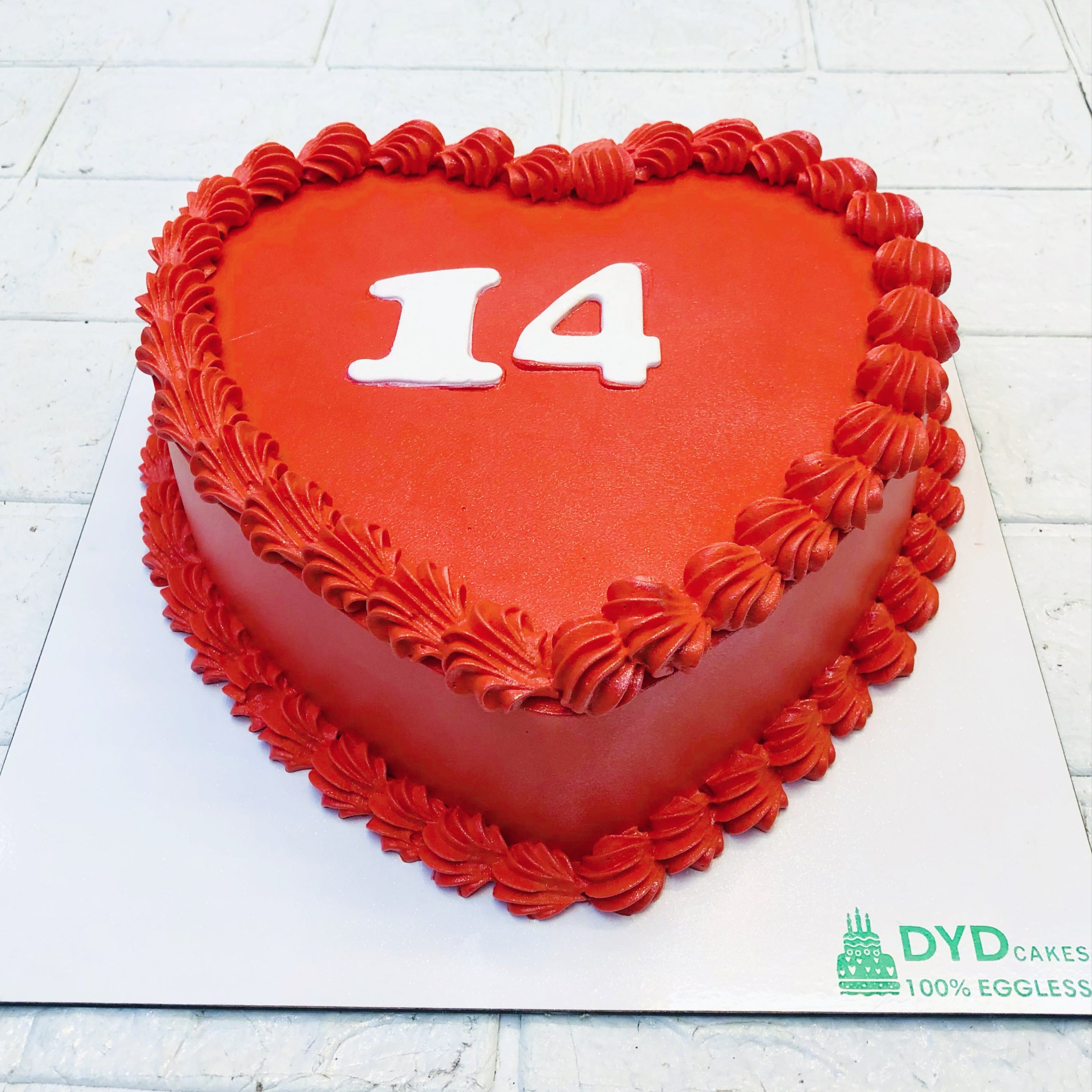 Dark Red Heart Shape Cake