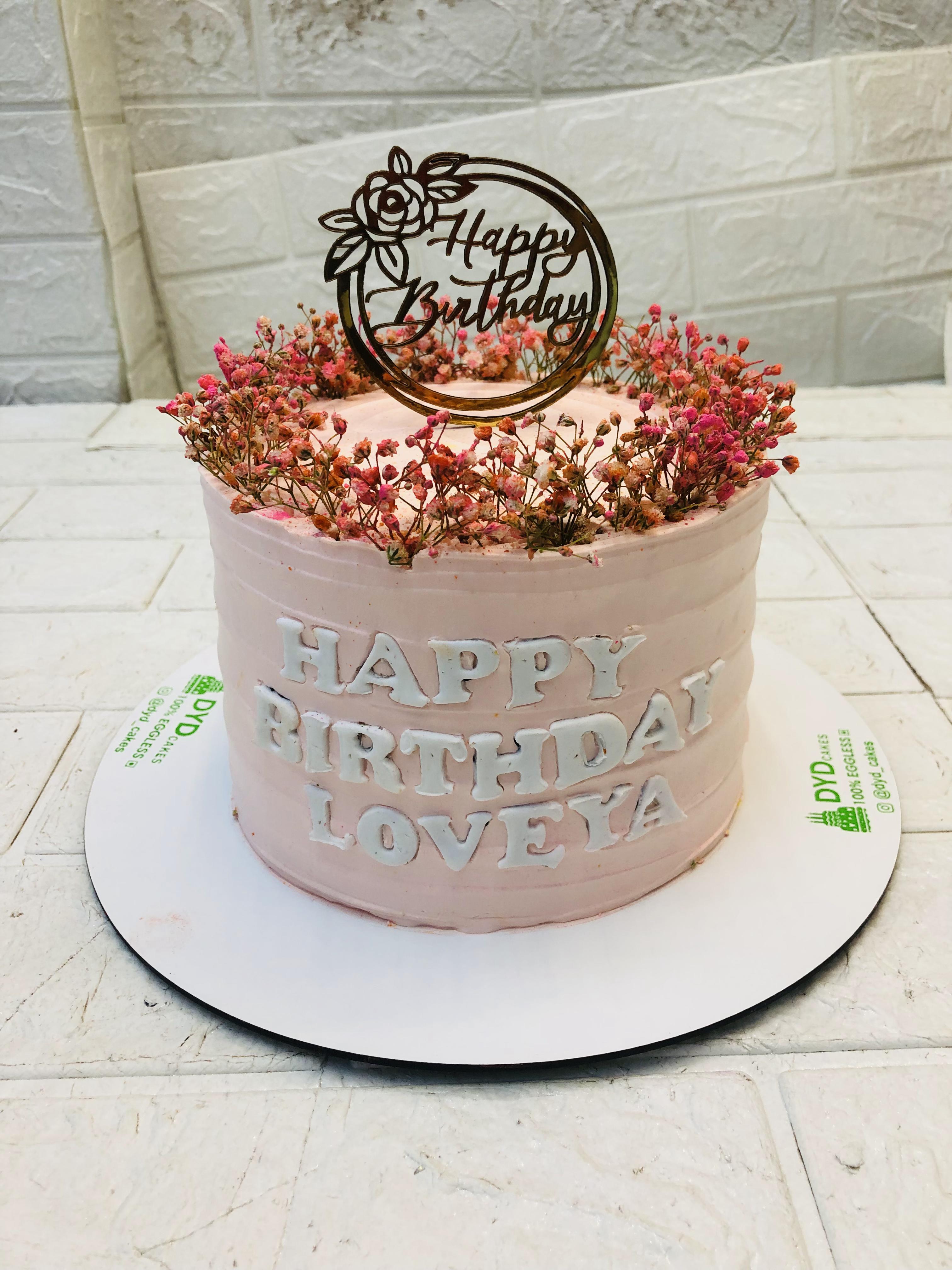 Aesthetic Floral Birthday Cake 2
