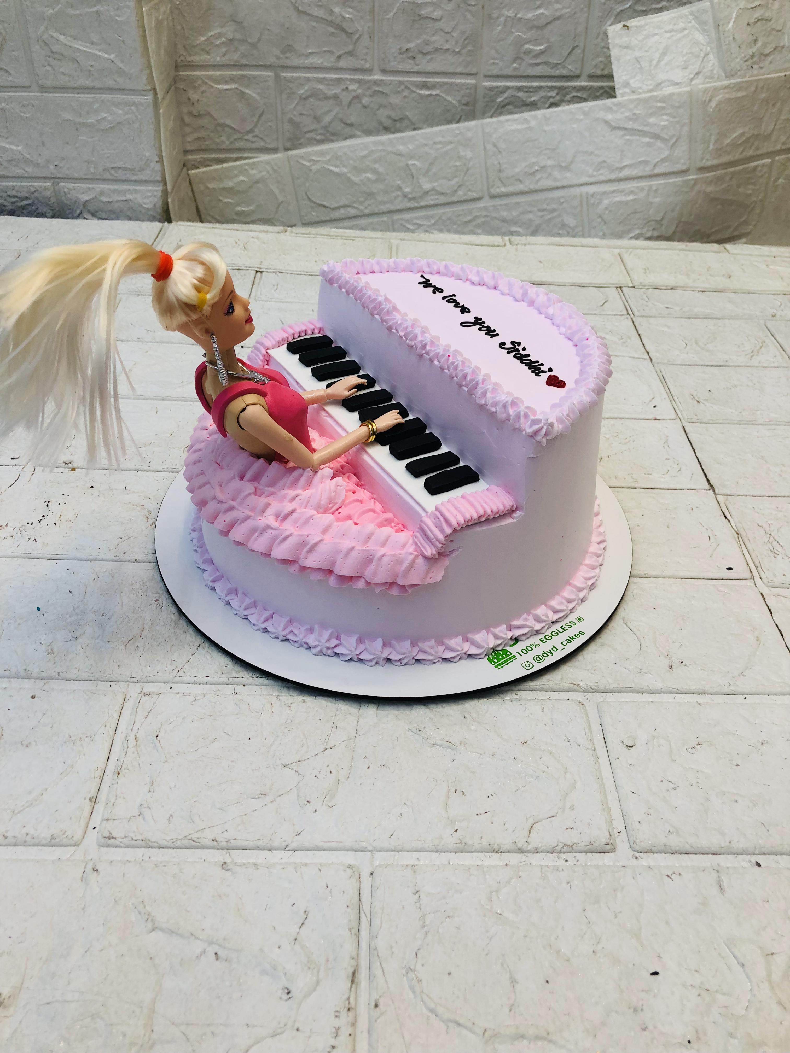 Girl Playing Piano Cake