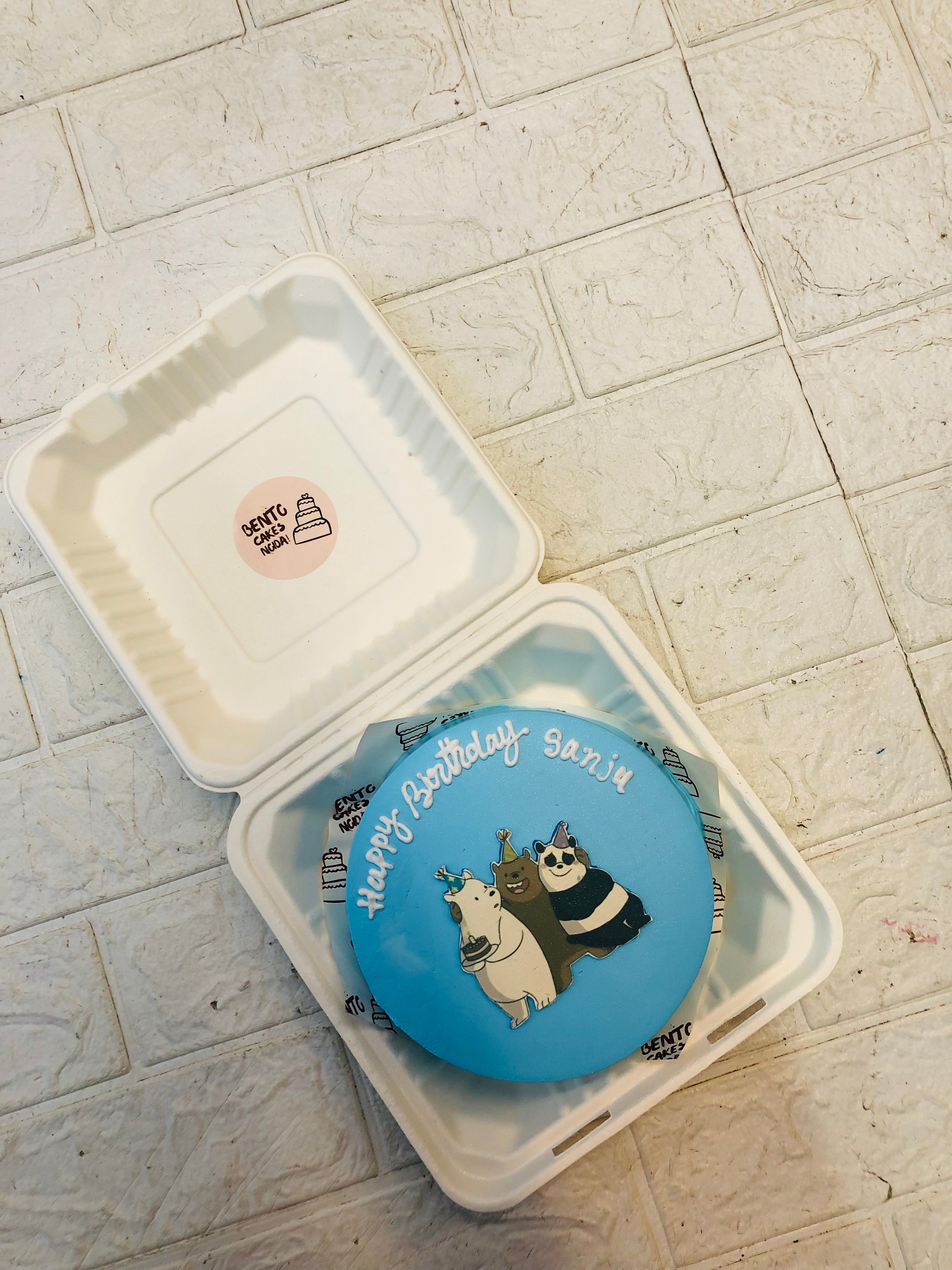 Bears blue Theme Bento Cake