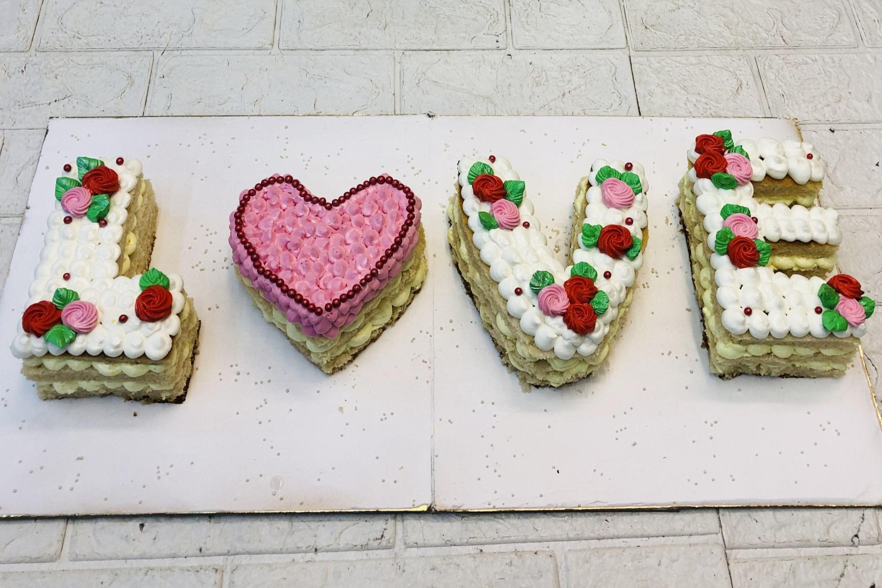 Love Theme Monogram Cake