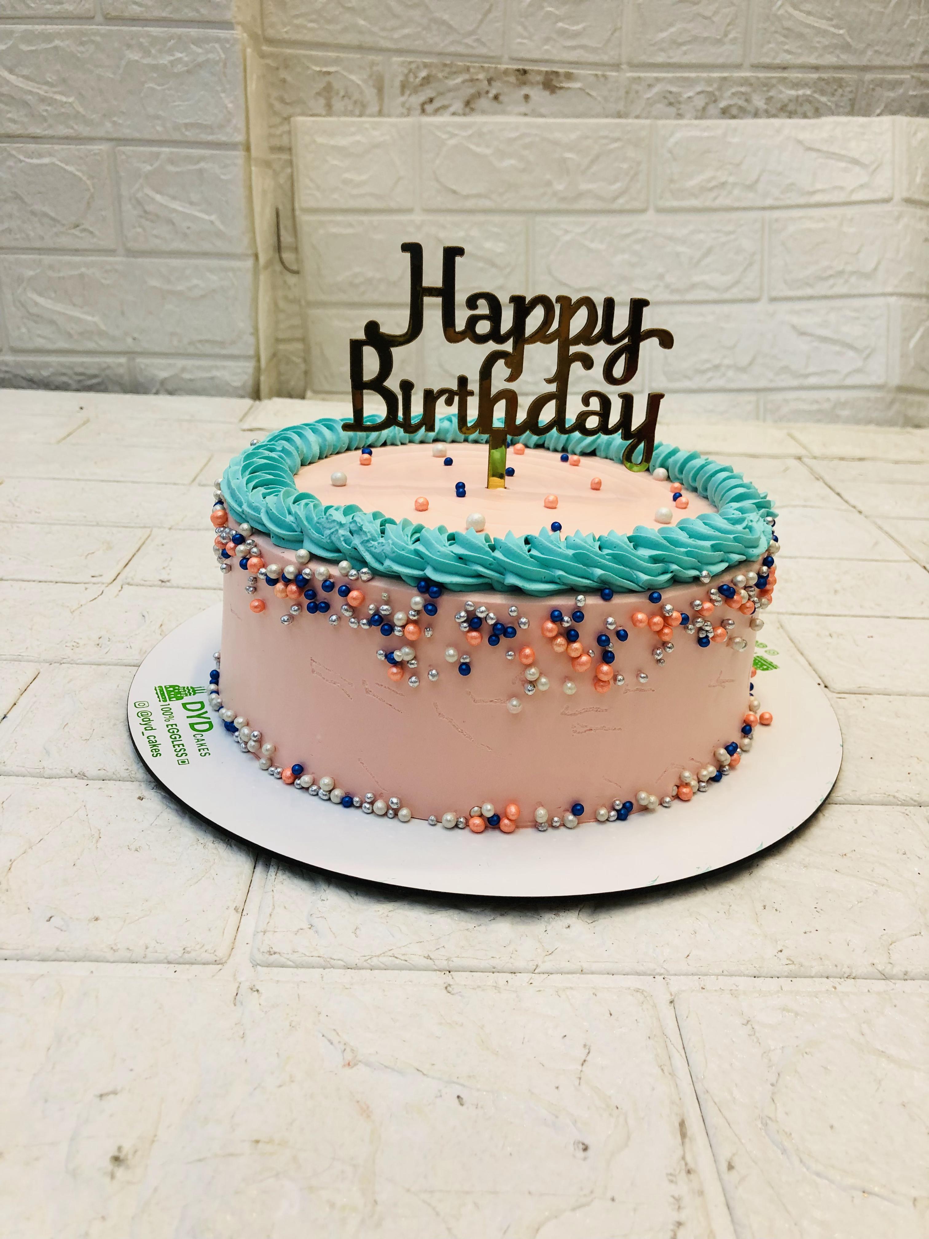 Turquoise & Sprinklers Cake