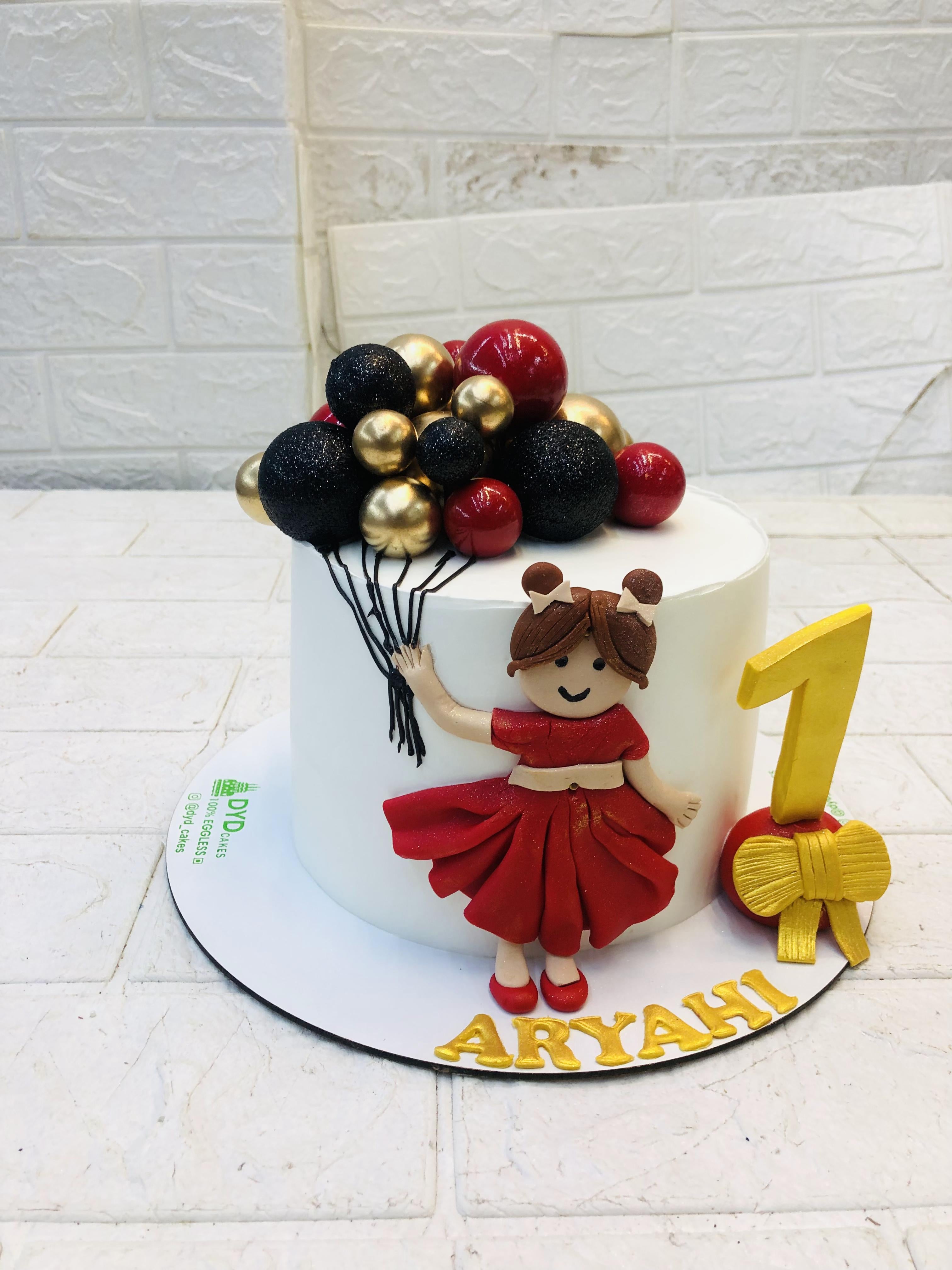 Girl With Balloons Cake