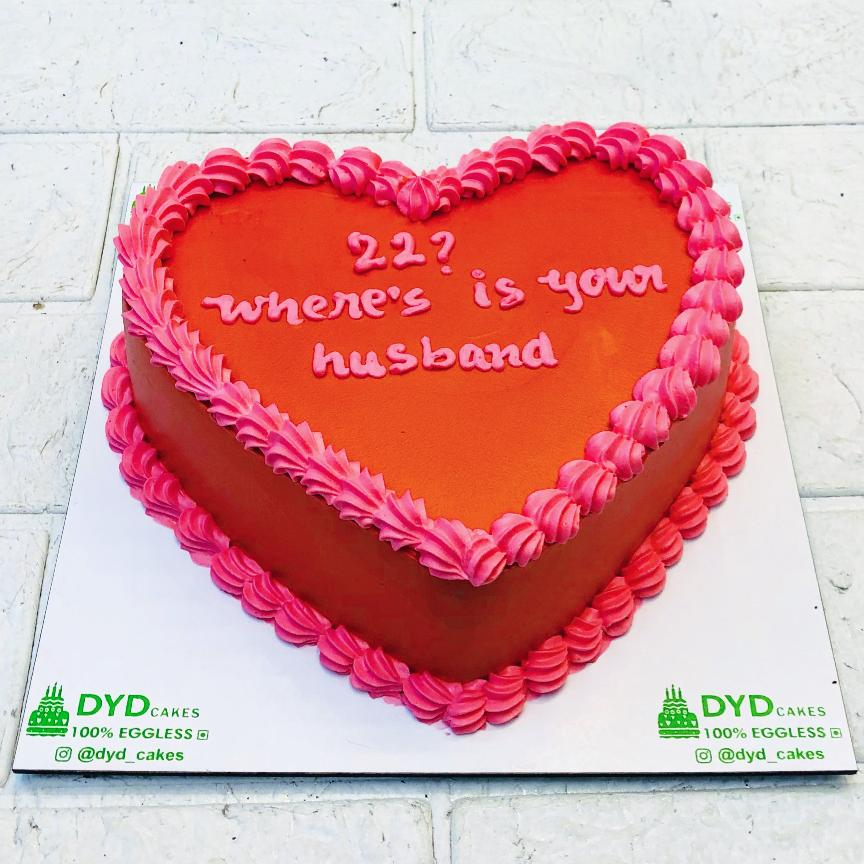 Husband Theme Red Heart Cake