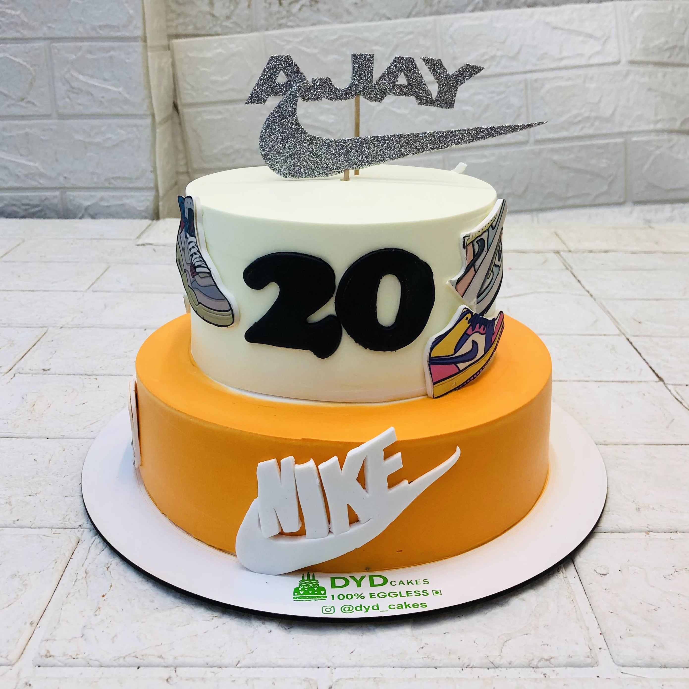 White Orange Sports Cake