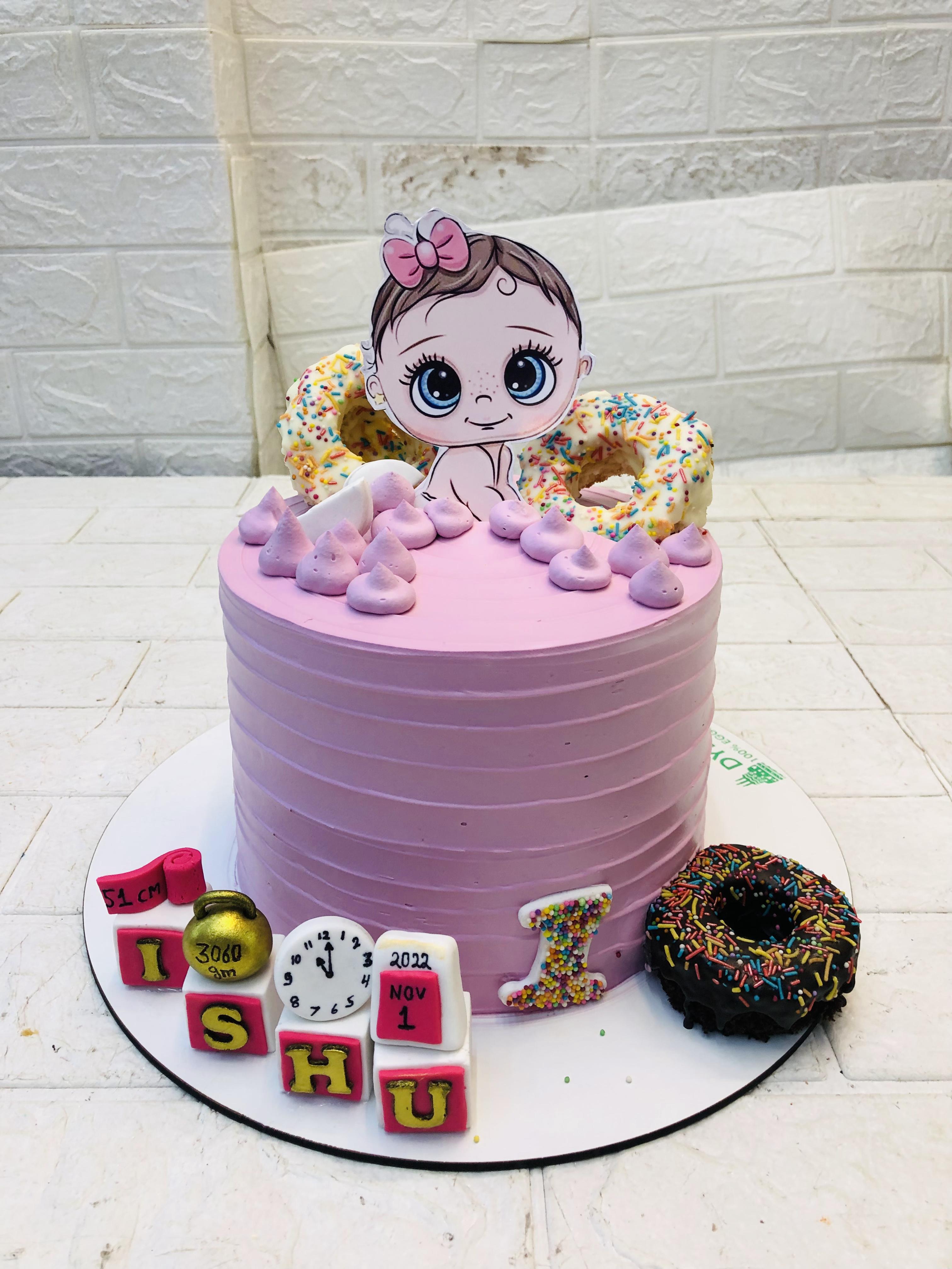First Birthday Baby Cake