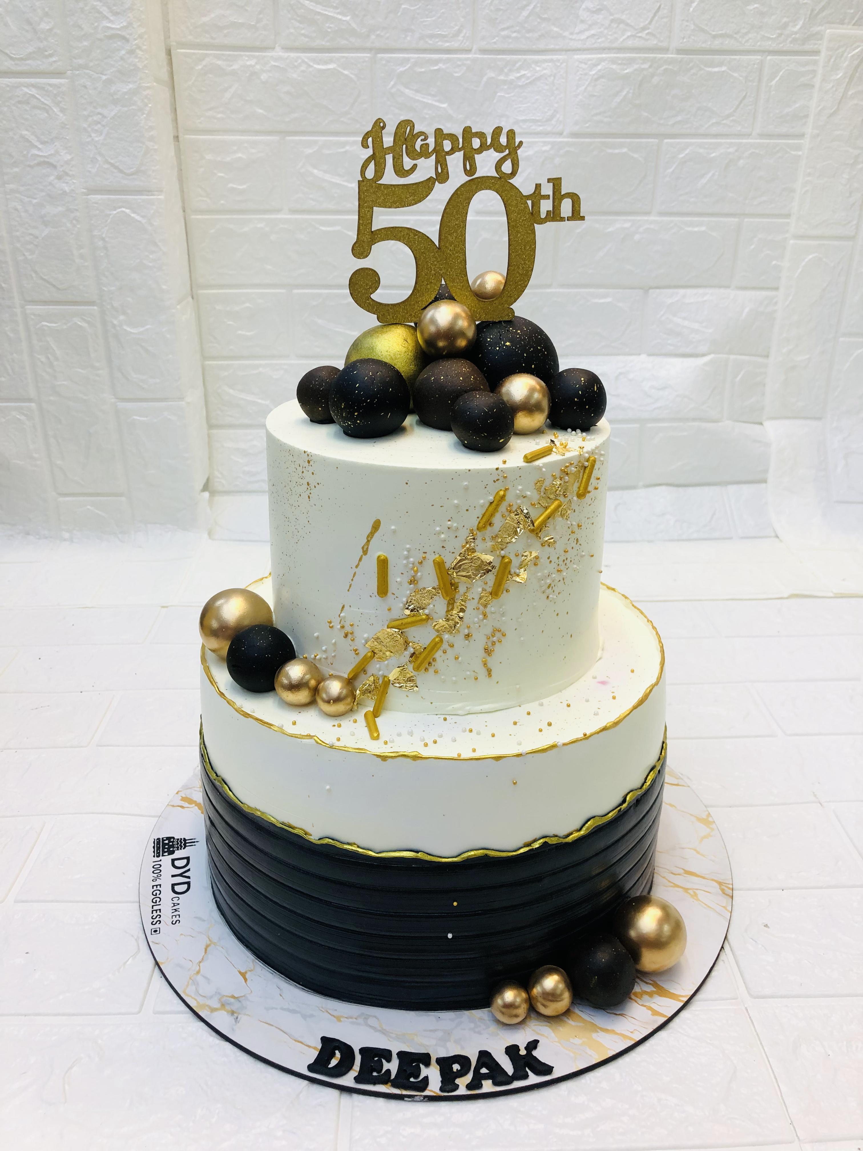 Ombre White & Black Cake