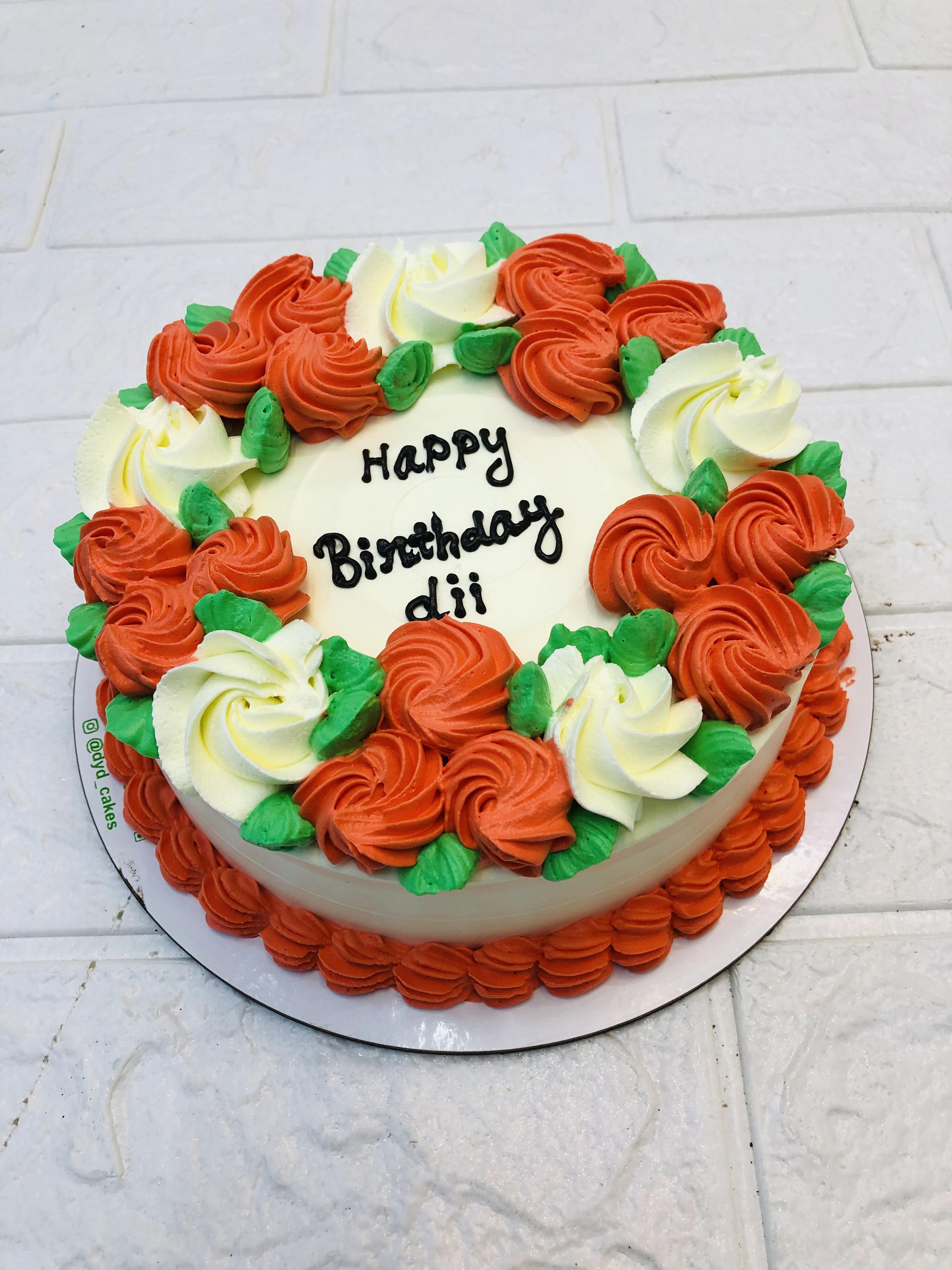 Red And Green Flower Cake