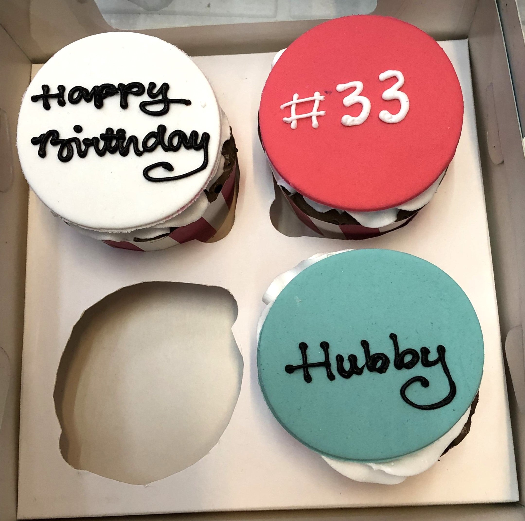 Hubby Birthday Theme 3 Cupcakes Set