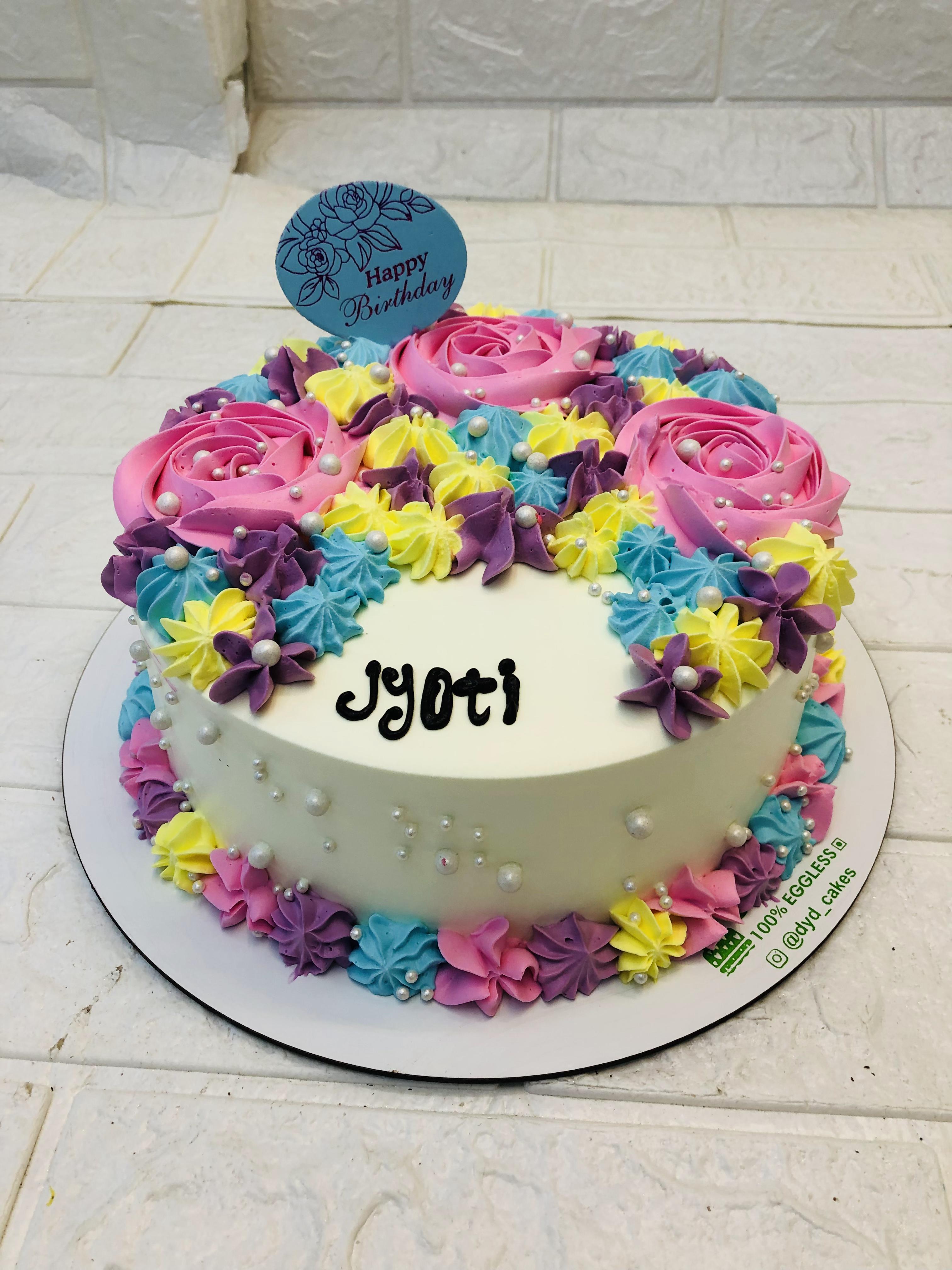 Colorful Floral Birthday Cake