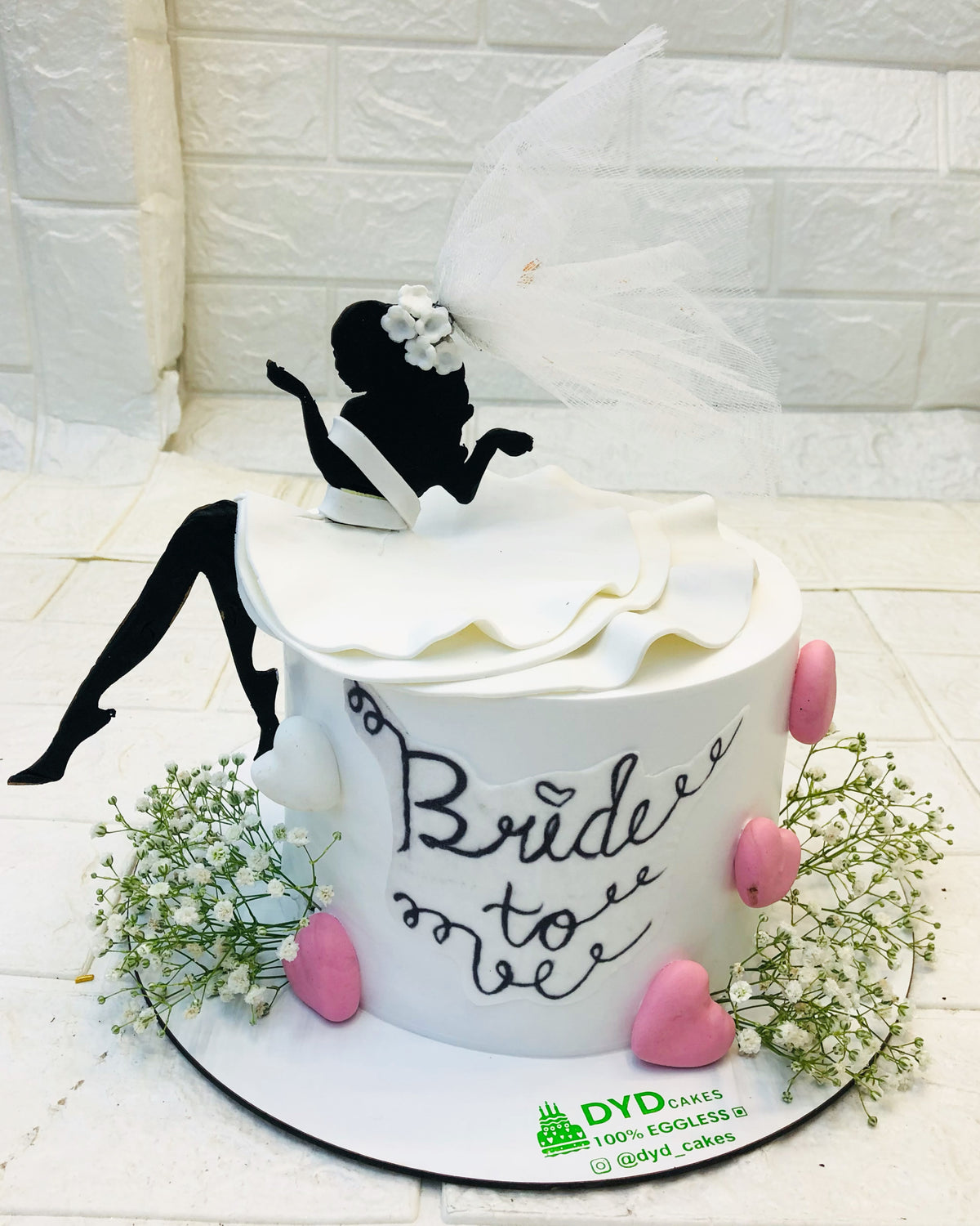 Pink Hearts Bride To Be Cake