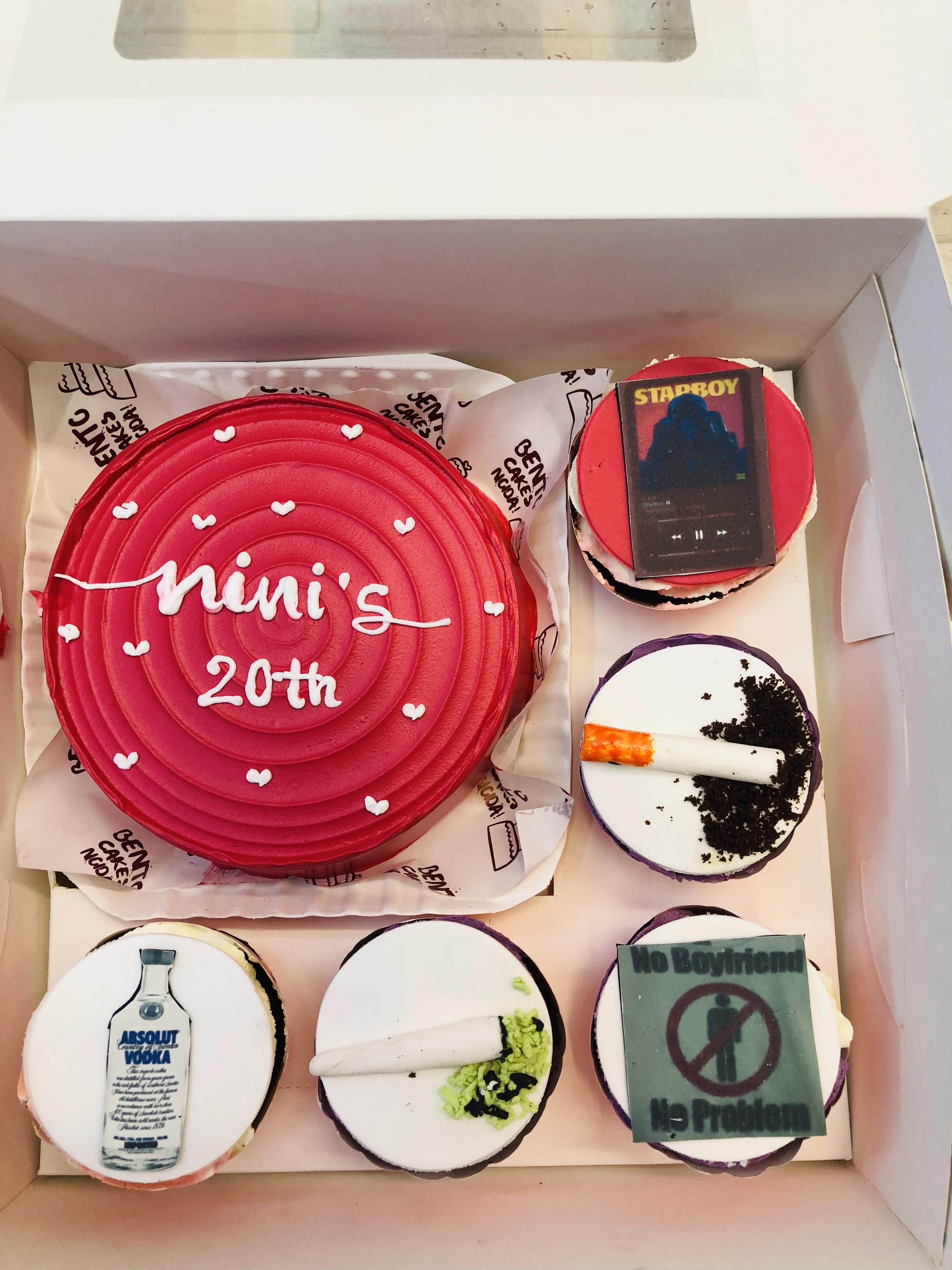 Red Birthday Bento Combo Cake